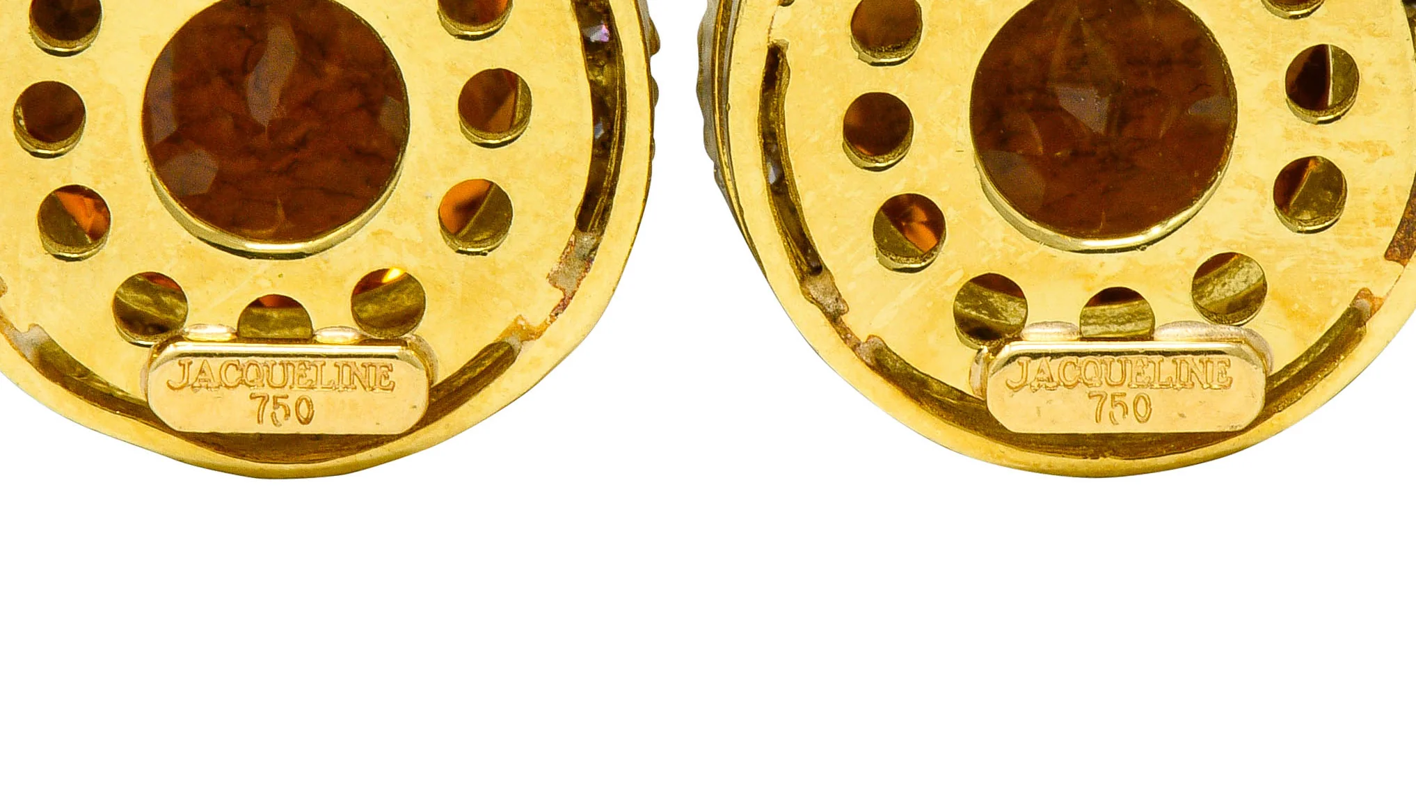 Modern Citrine Diamond 18 Karat Gold Foliate Drop Earrings - Image 4