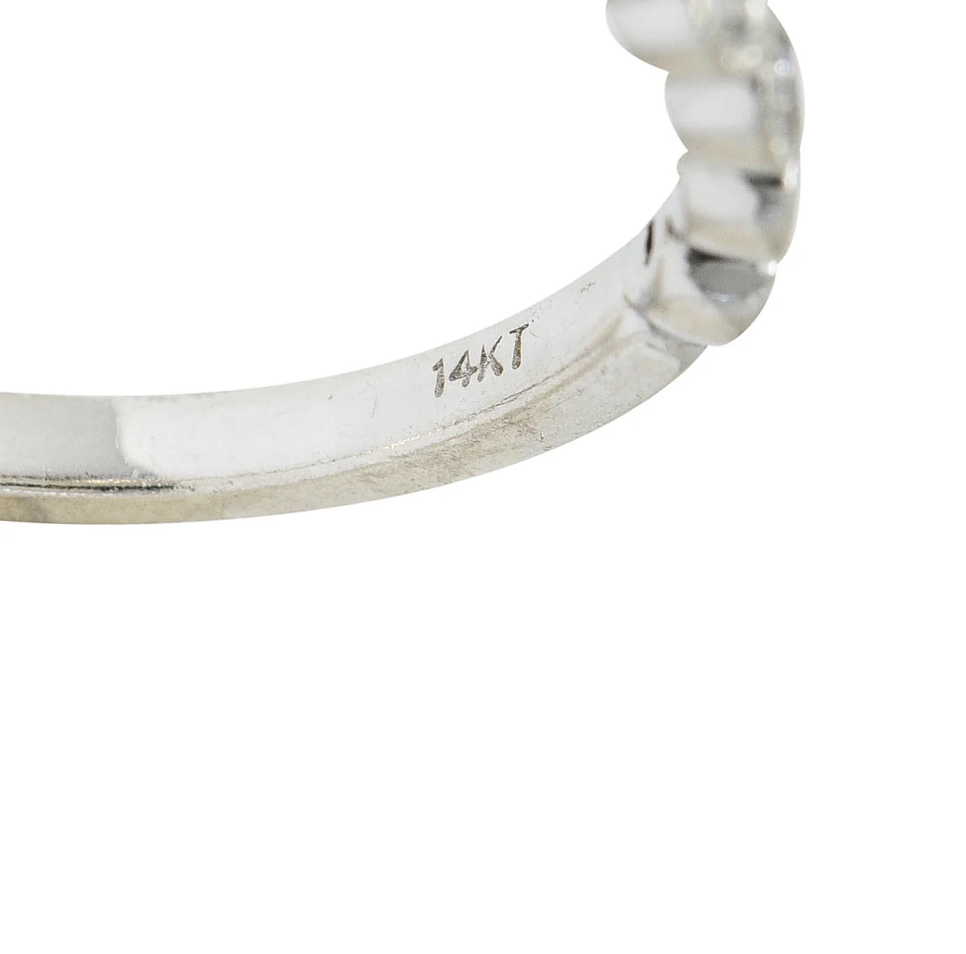 Modern Diamond 14 Karat White Gold Stacking Band Ring - Image 7