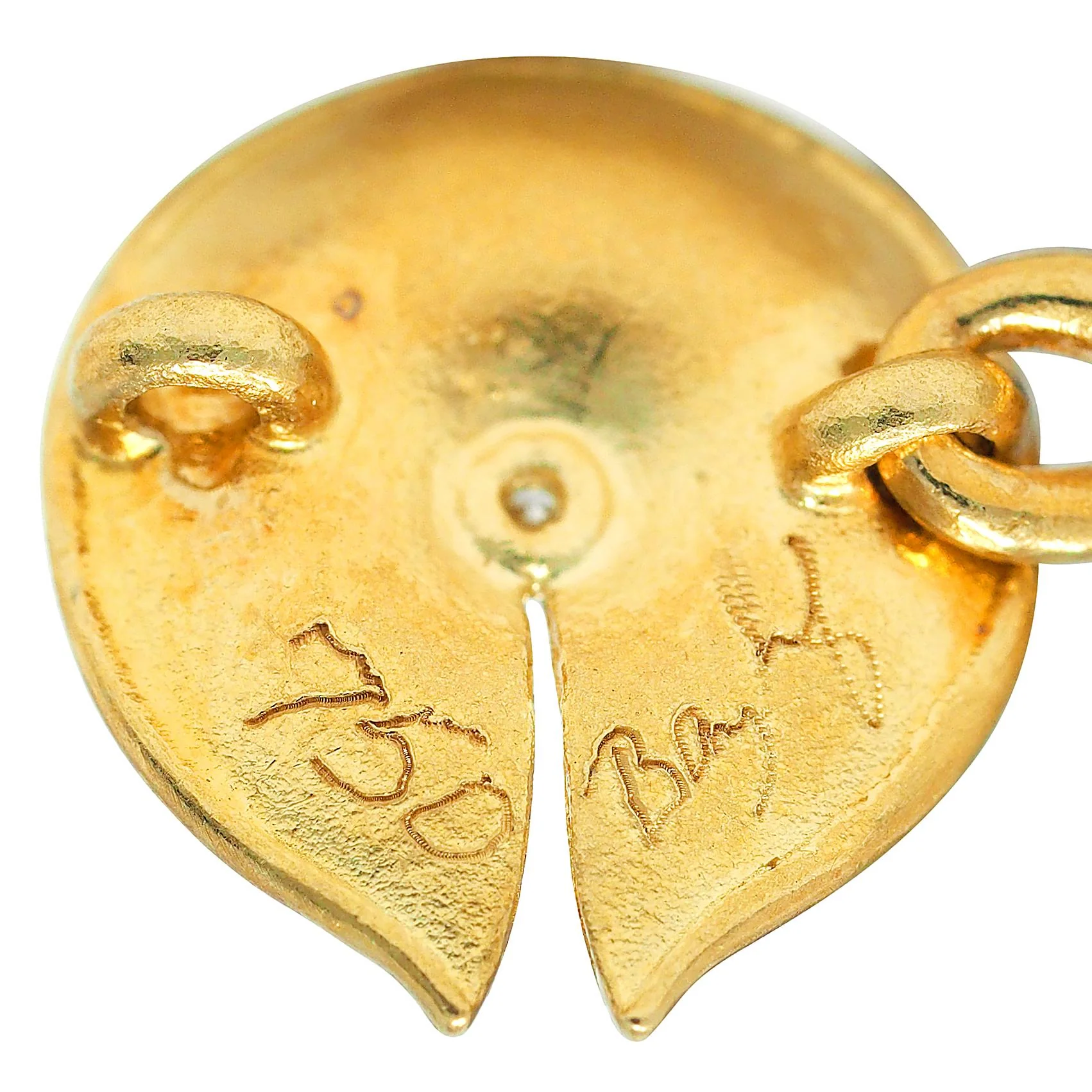 Modernist Diamond 18 Karat Yellow Gold Vintage Lily Pad Chain Necklace - Image 7