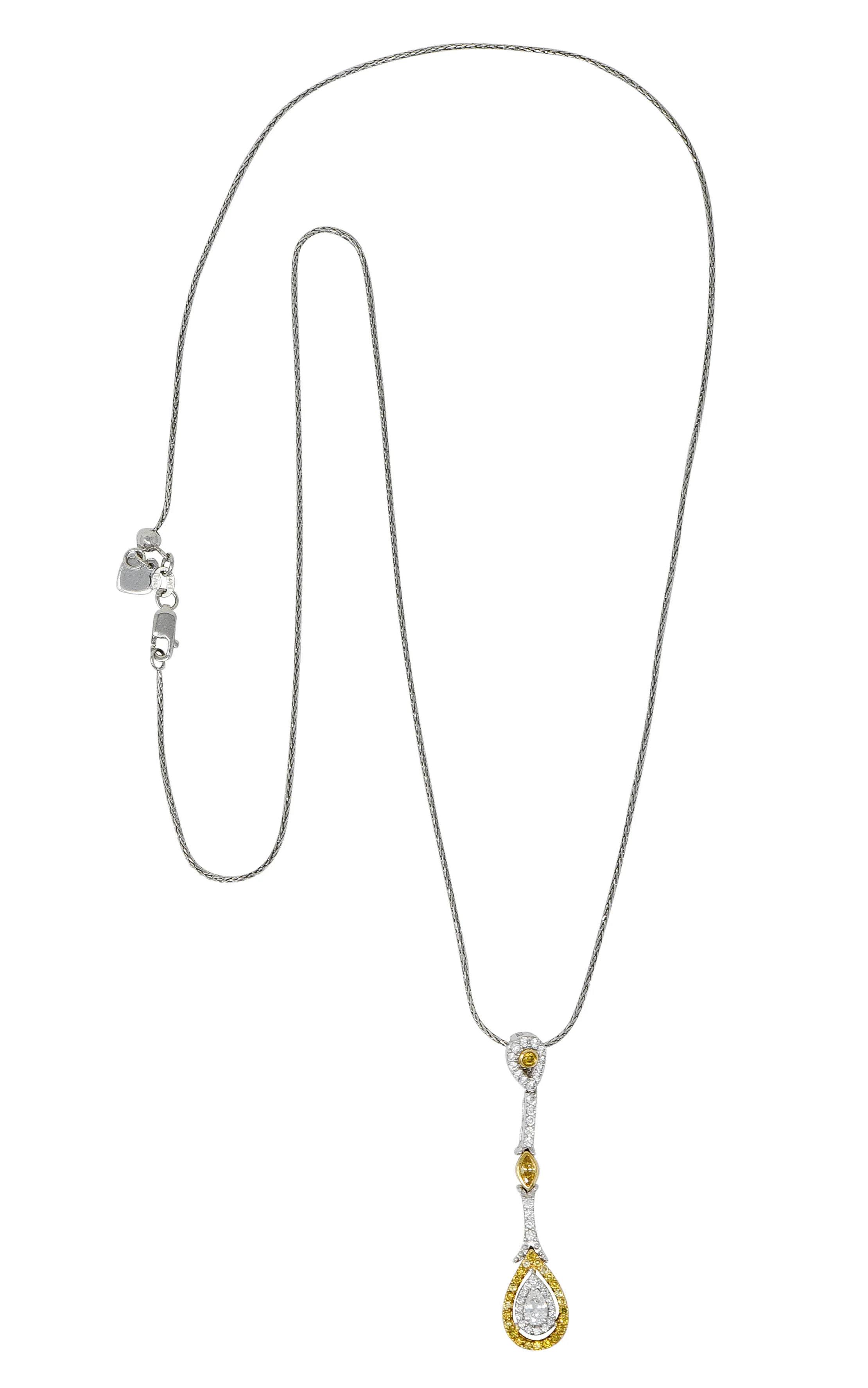 Natalie K Forevermark 1.25 CTW Diamond 14 Karat Two-Tone Gold Pear Drop Necklace - Image 2