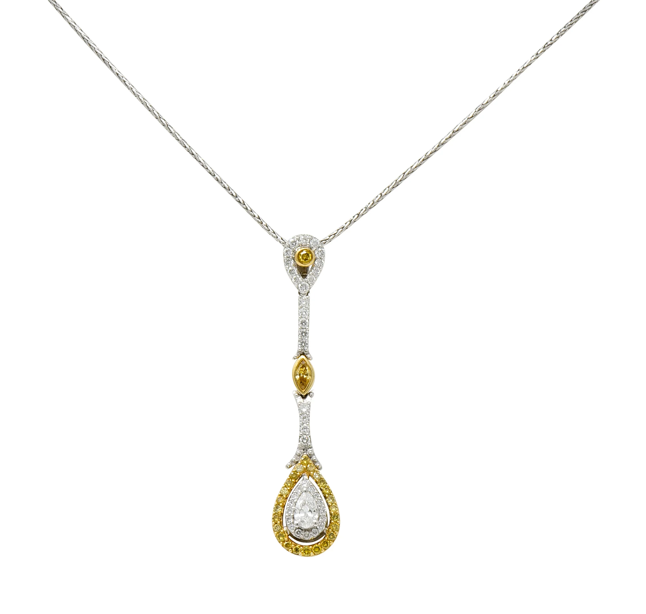 Natalie K Forevermark 1.25 CTW Diamond 14 Karat Two-Tone Gold Pear Drop Necklace - Image 8