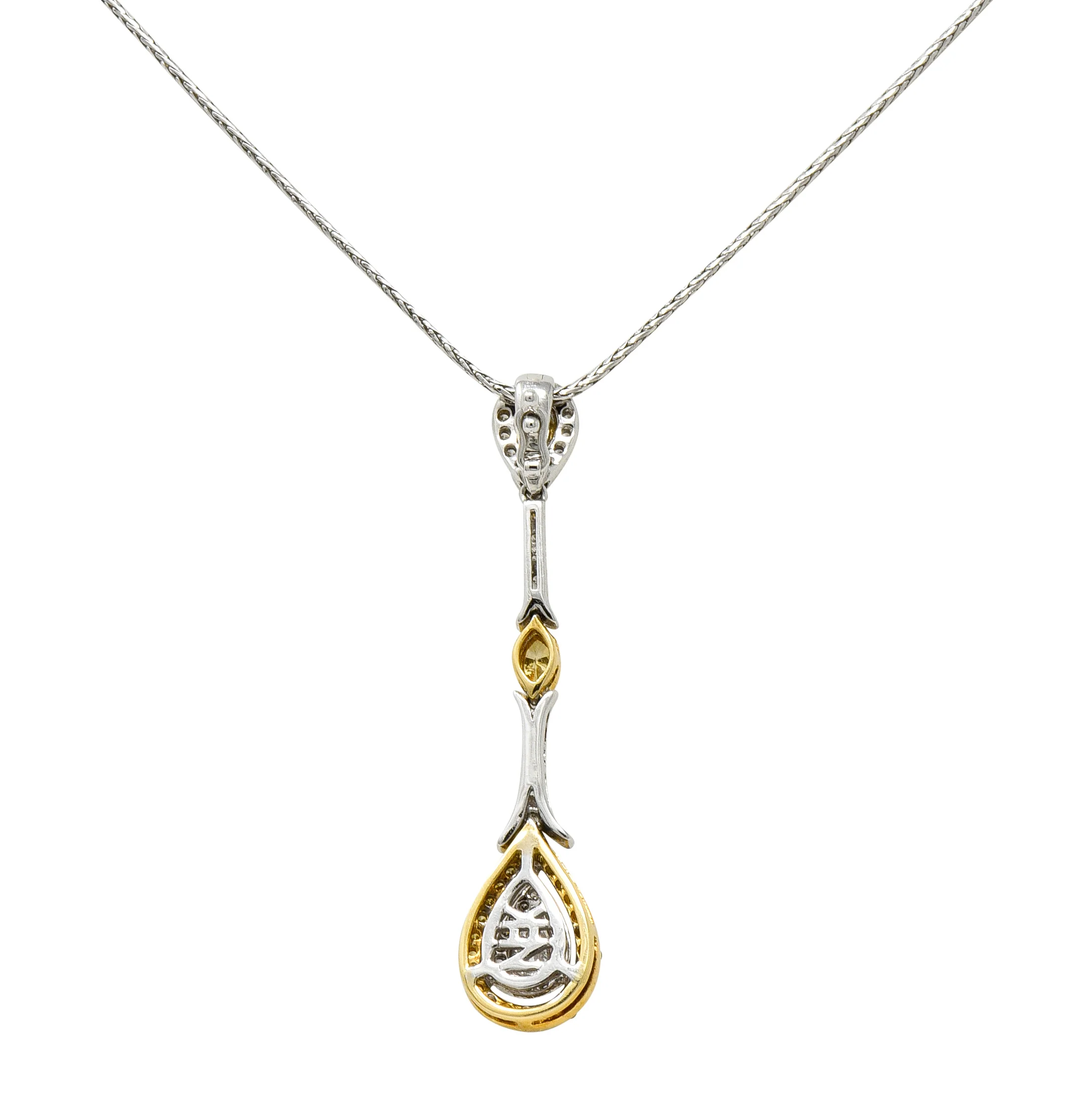 Natalie K Forevermark 1.25 CTW Diamond 14 Karat Two-Tone Gold Pear Drop Necklace - Image 9