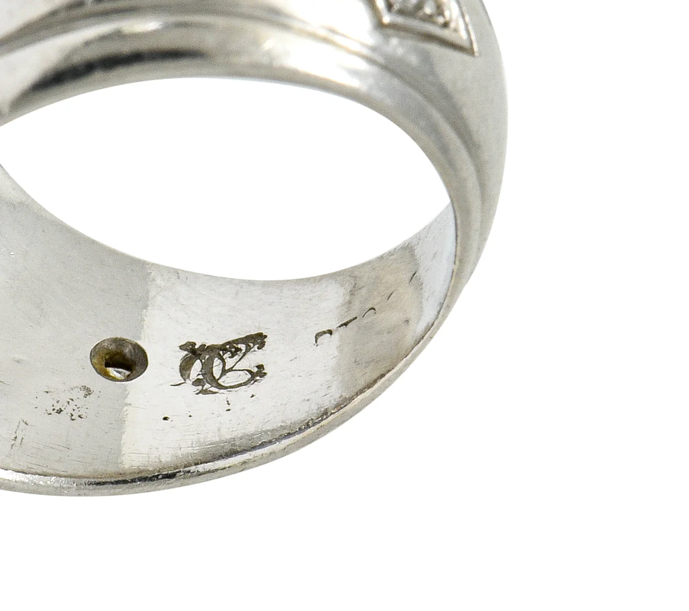 Neoclassical Sapphire Platinum Zeus Ammon Cameo Men's Antique Ring - Image 8