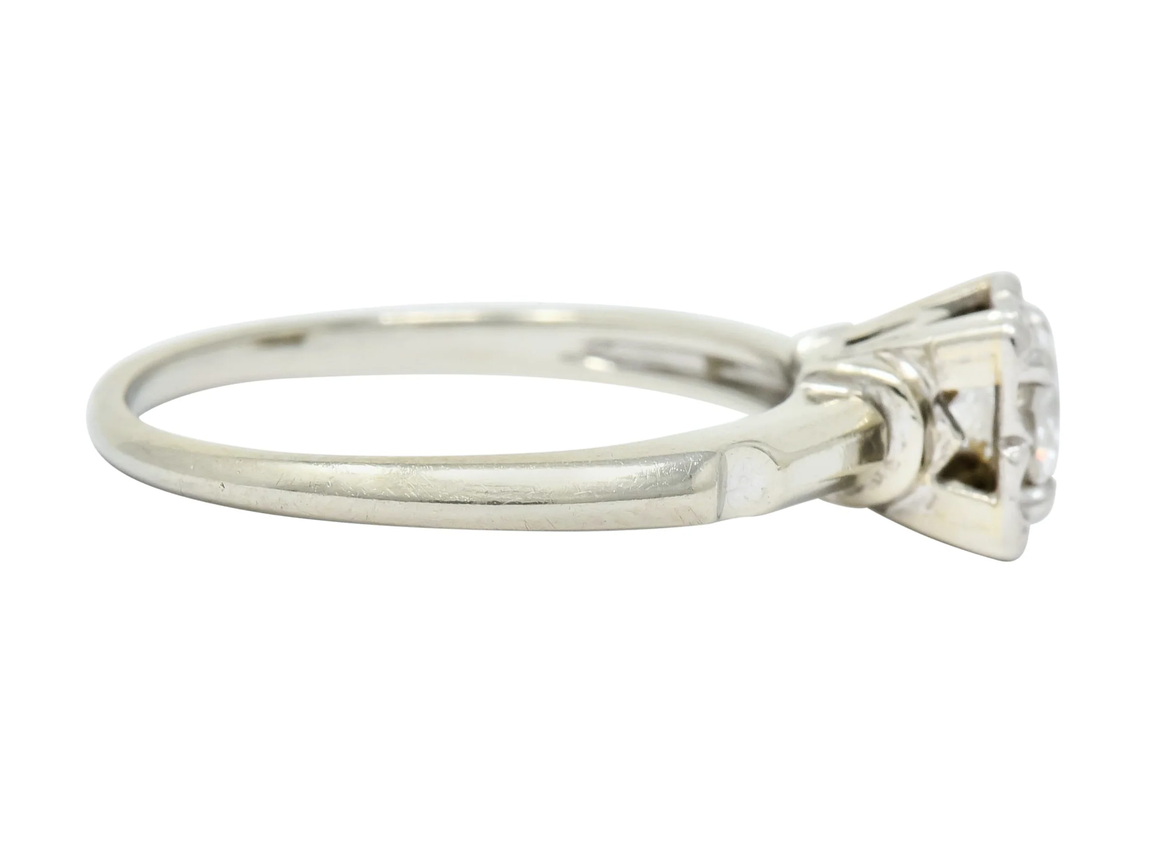 Orange Blossom 0.36 CTW 18 Karat White Gold Engagement Ring Circa 1950s - Image 3