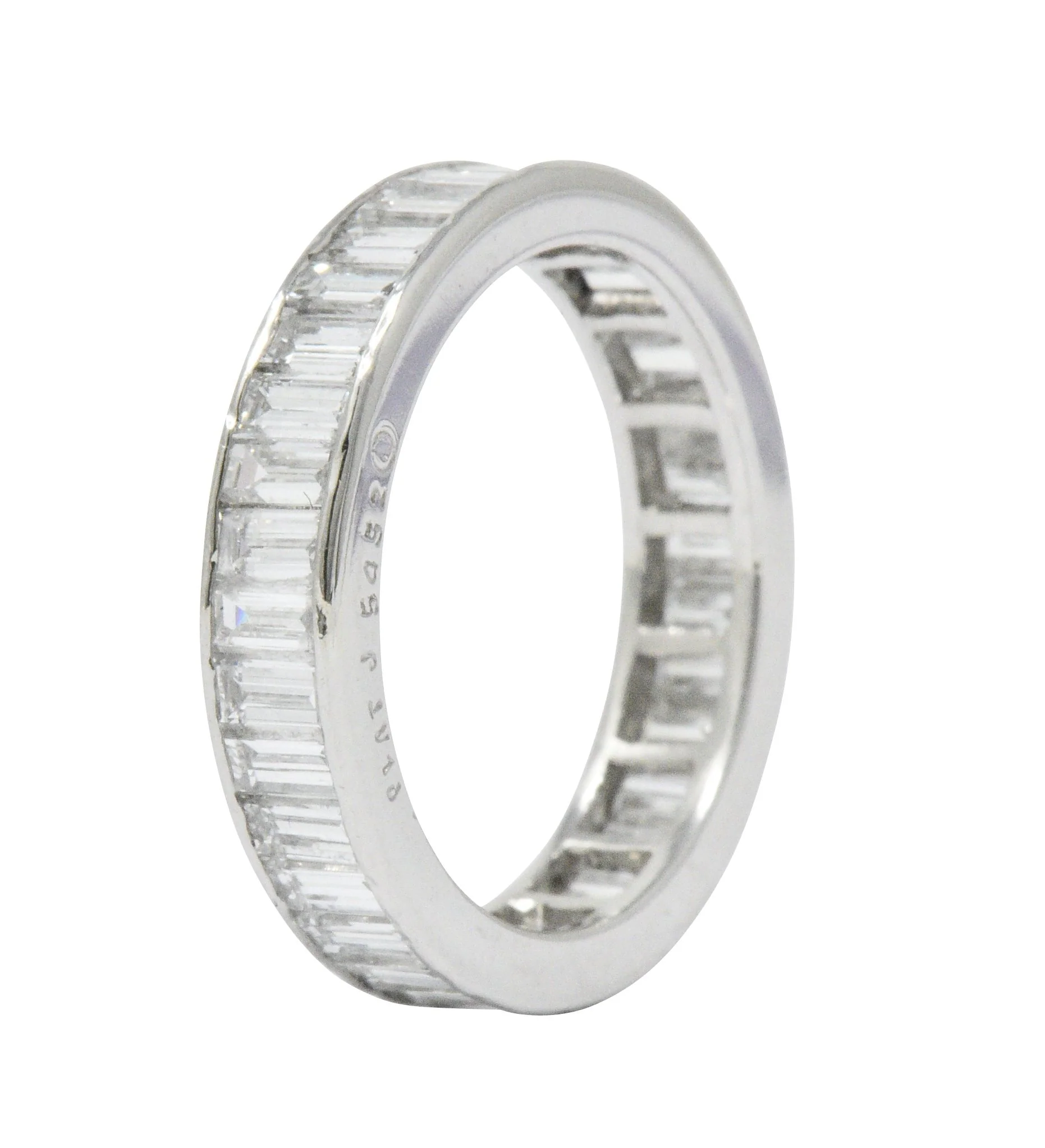 Oscar Heyman 1.80 CTW Baguette Diamond Platinum Eternity Band Ring - Image 2