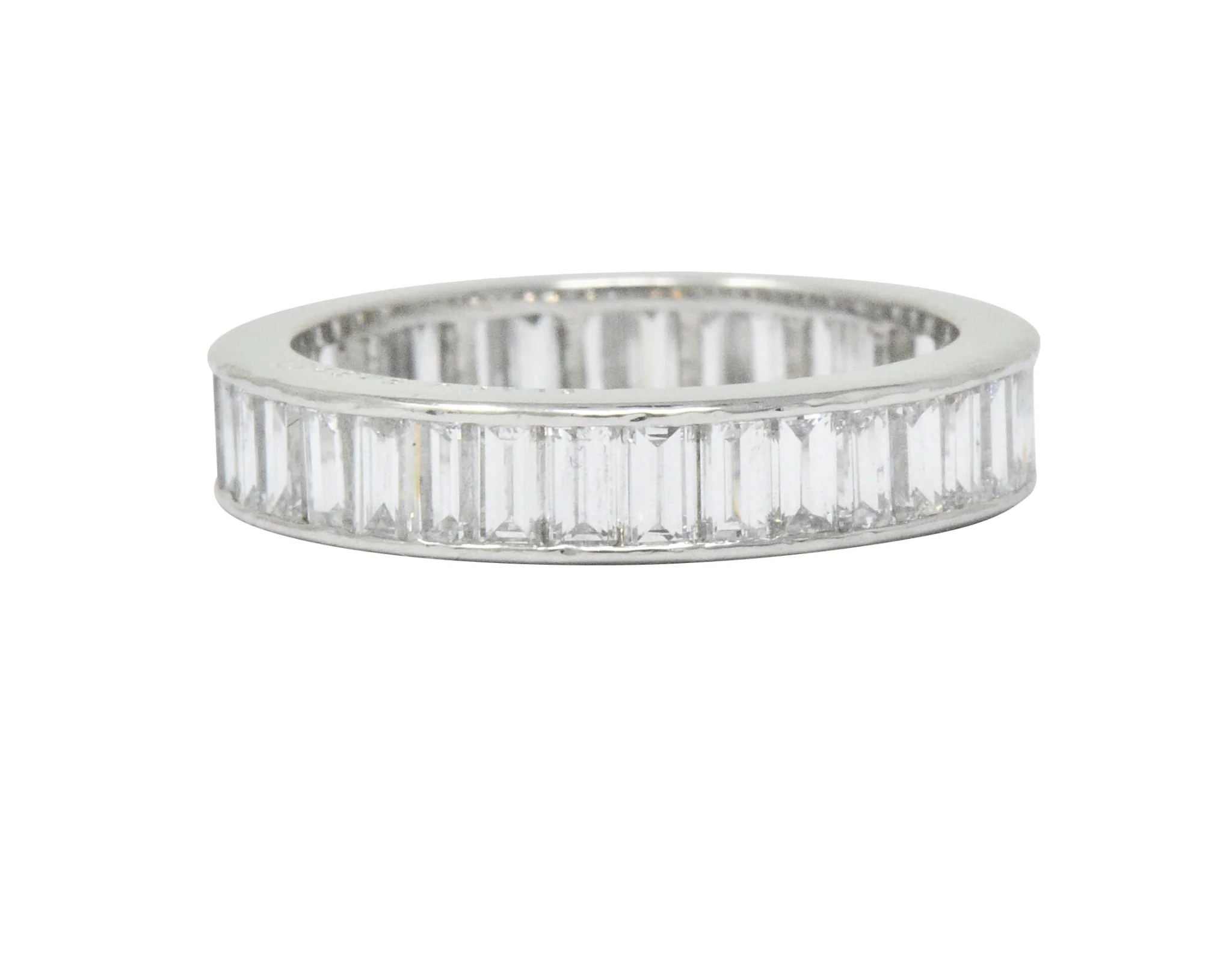 Oscar Heyman 1.80 CTW Baguette Diamond Platinum Eternity Band Ring - Image 6