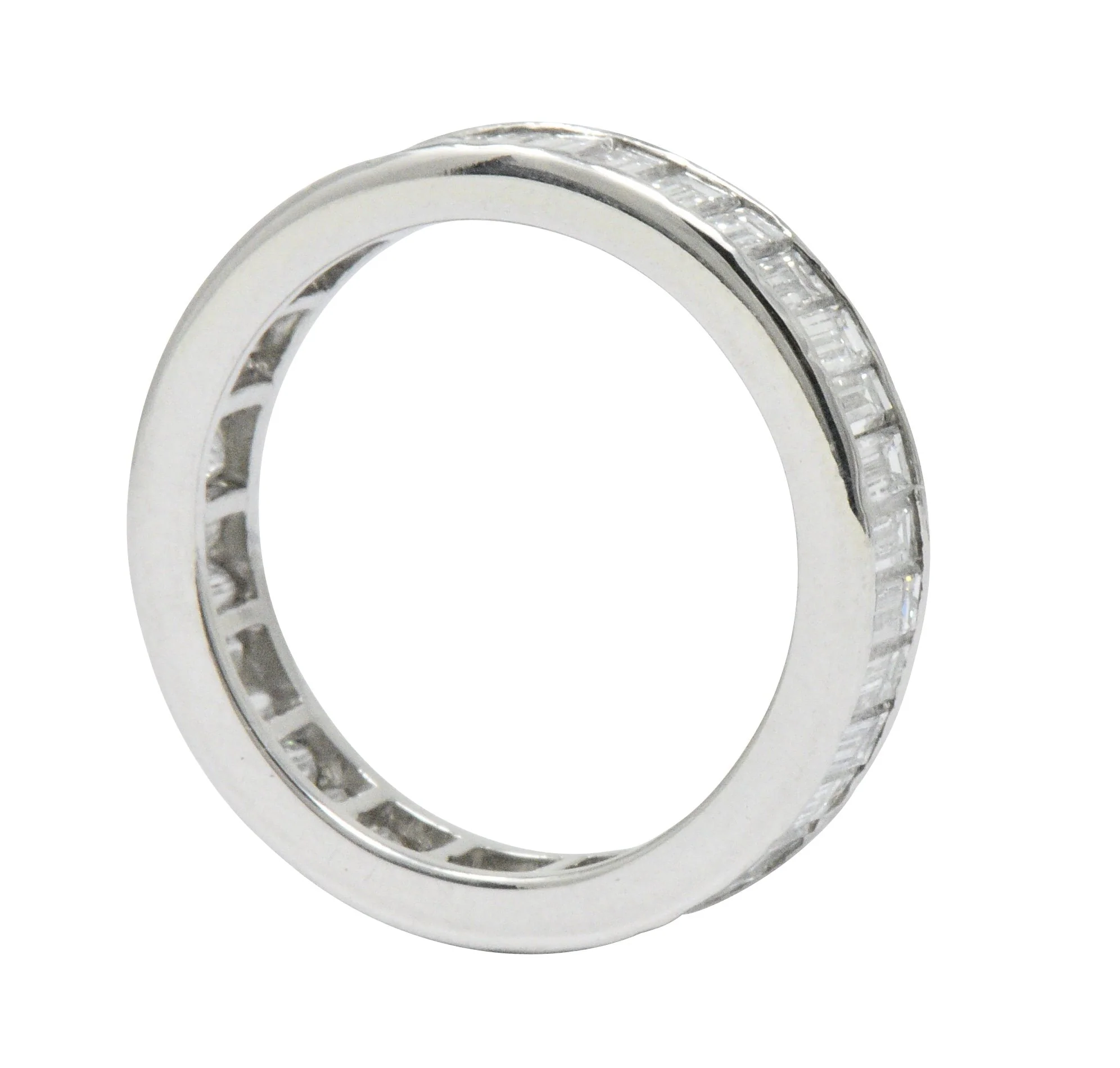 Oscar Heyman 1.80 CTW Baguette Diamond Platinum Eternity Band Ring - Image 7
