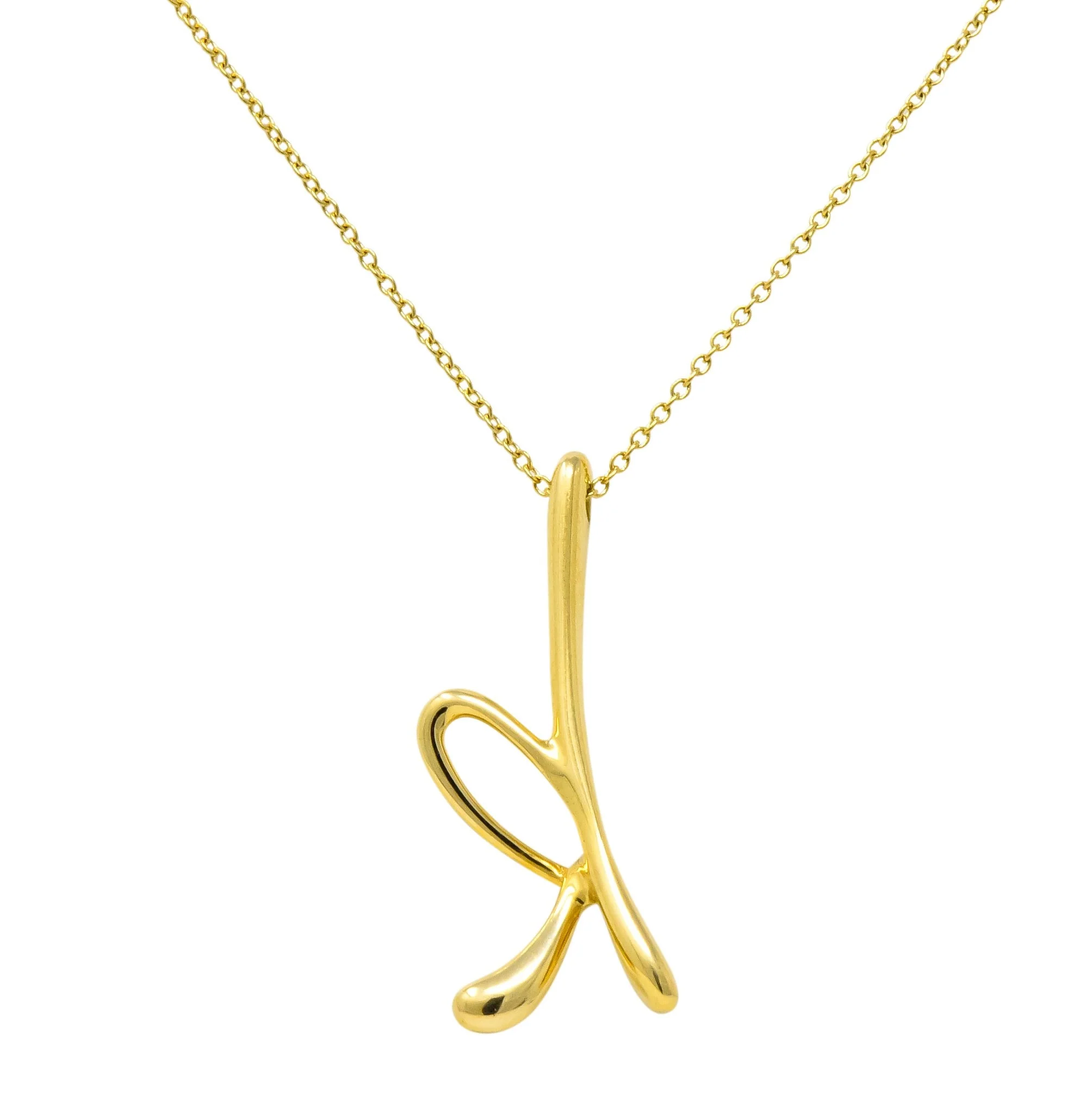 Paloma Picasso Tiffany & Co. 18 Karat Gold Letter K Pendant Necklace - Image 5