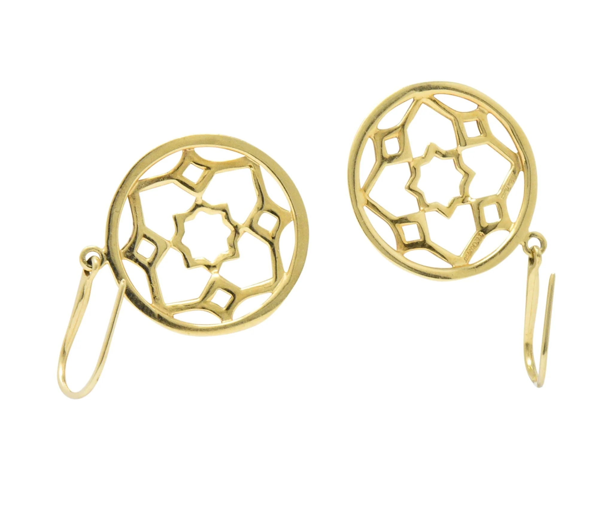 Paloma Picasso Tiffany & Co. 18 Karat Gold Zellige Drop Earrings - Image 3