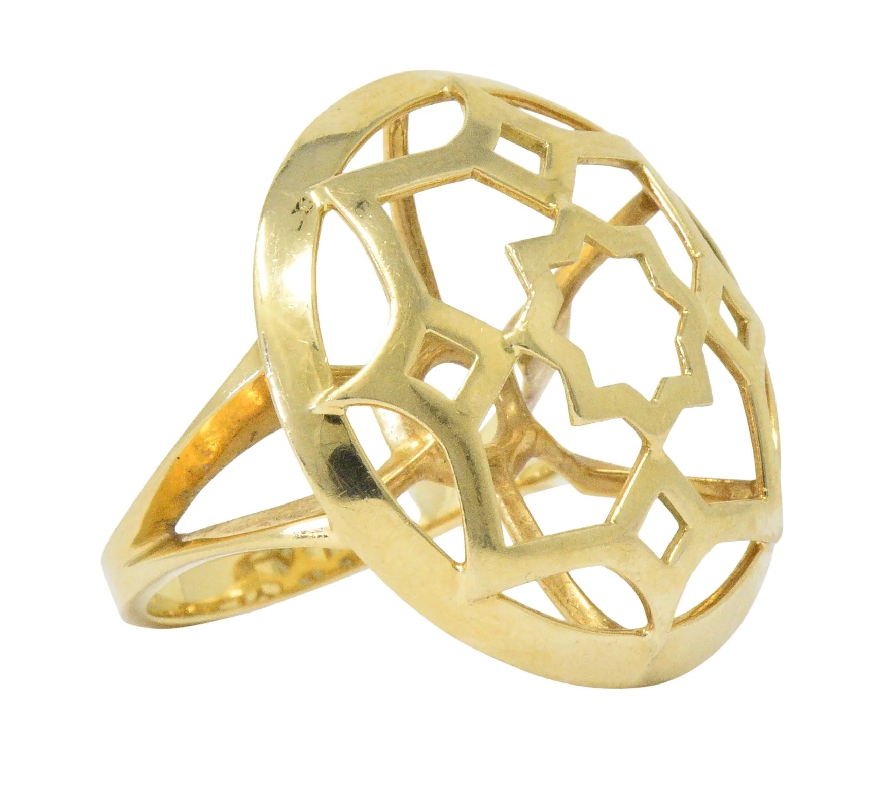 Paloma Picasso Tiffany & Co. 18 Karat Gold Zellige Statement Ring - Image 6