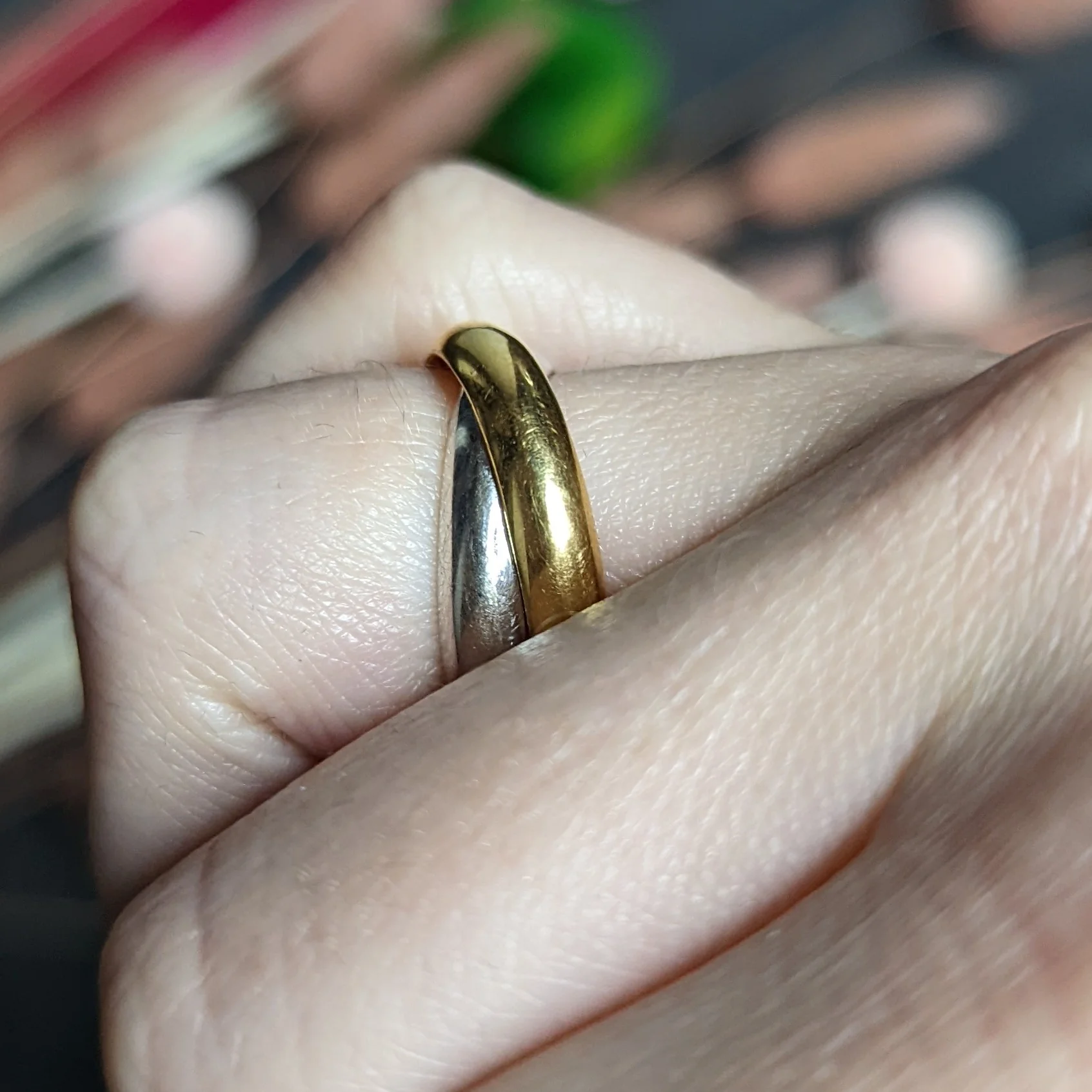 Paloma Picasso Tiffany & Co. 18 Karat Two-Tone Gold Melody Rolling Band Ring - Image 9