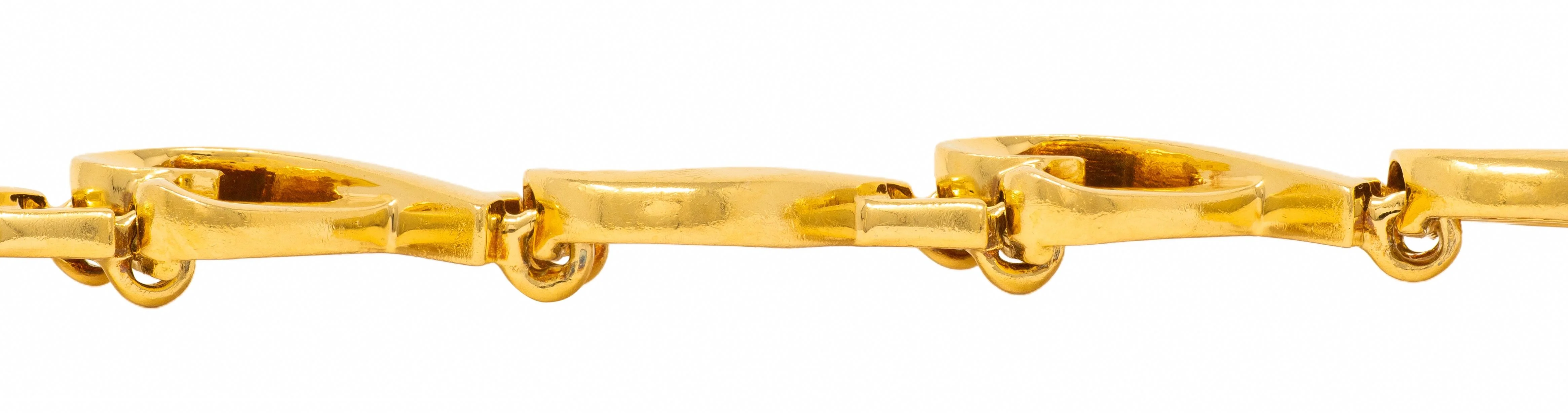 Paloma Picasso Tiffany & Co. 1980's 18 Karat Yellow Gold Vintage Loving Hearts Link Bracelet - Image 6