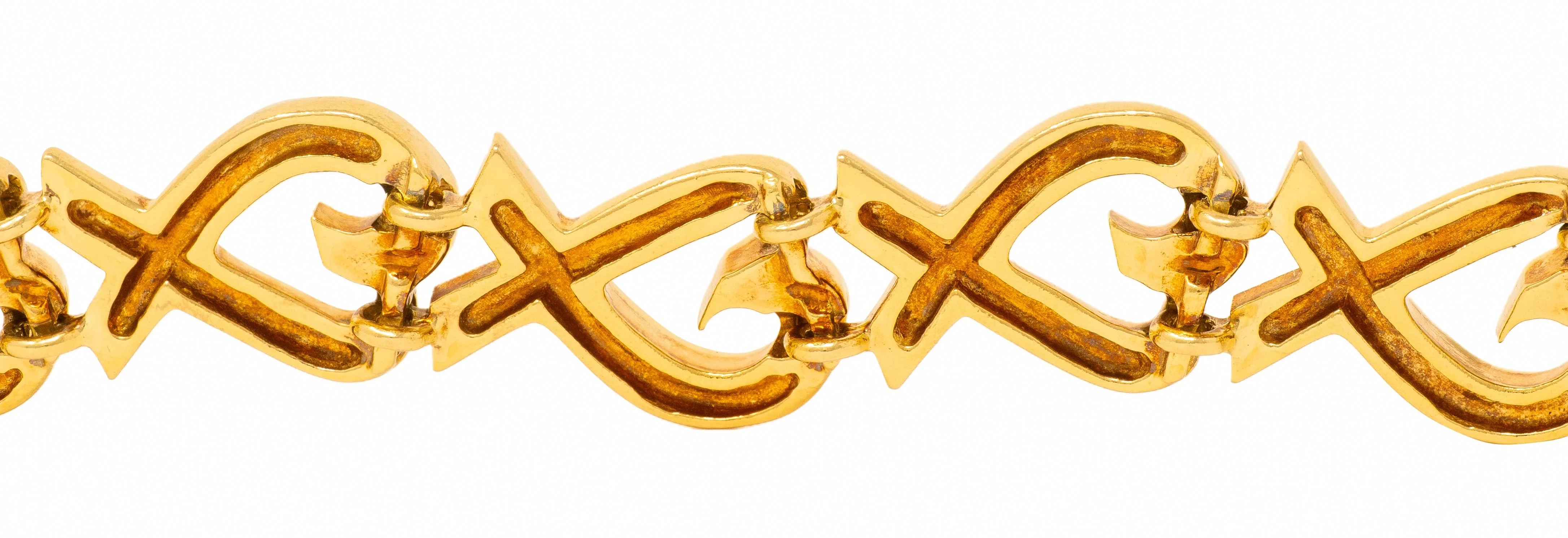Paloma Picasso Tiffany & Co. 1980's 18 Karat Yellow Gold Vintage Loving Hearts Link Bracelet - Image 7
