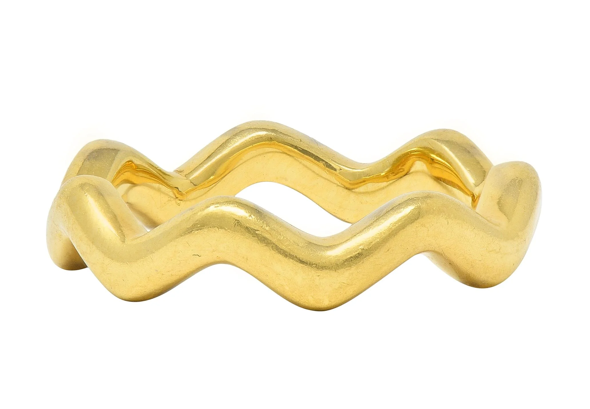 Paloma Picasso Tiffany & Co. 1980's 18 Karat Yellow Gold Vintage Wave Band Ring