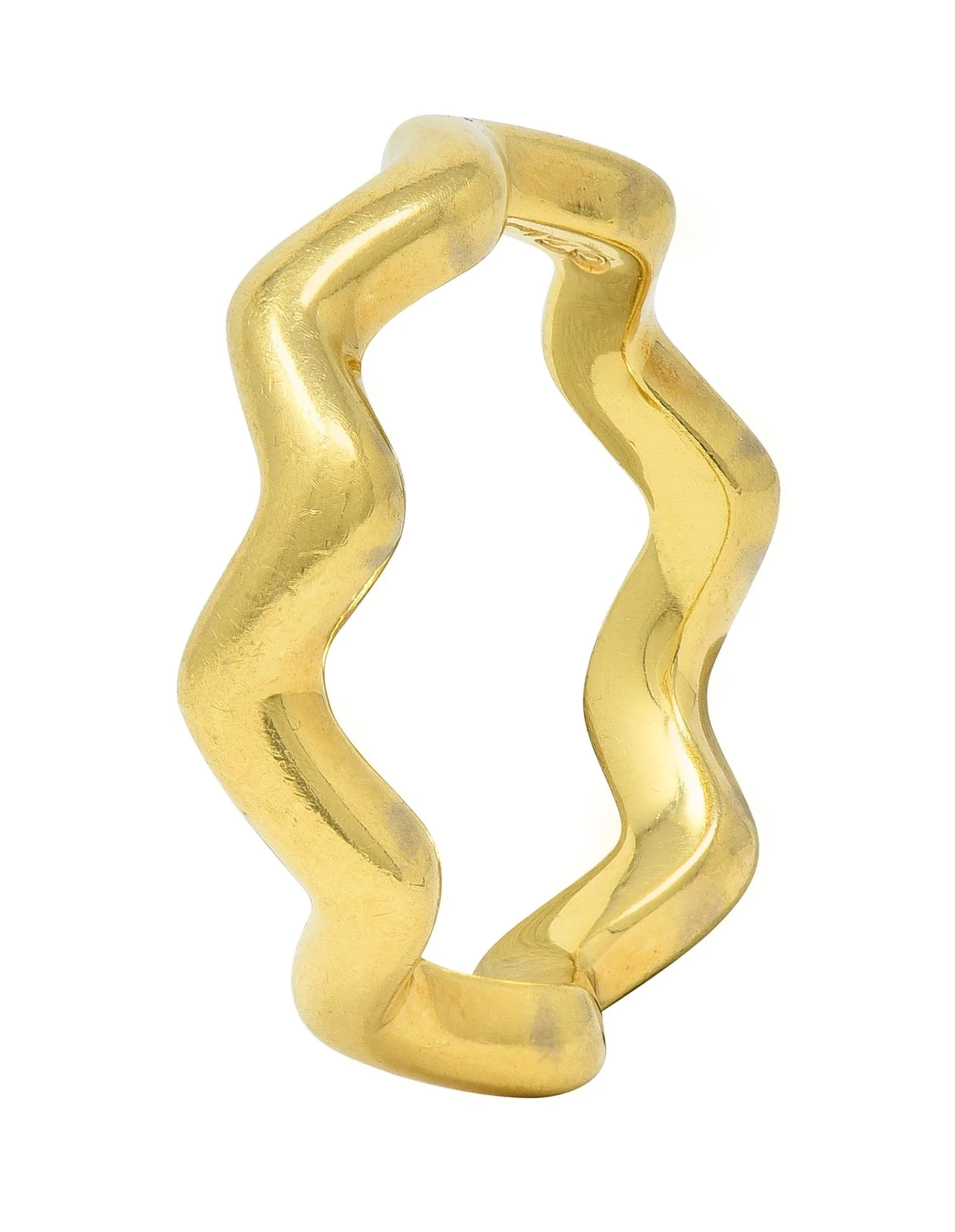 Paloma Picasso Tiffany & Co. 1980's 18 Karat Yellow Gold Vintage Wave Band Ring - Image 2