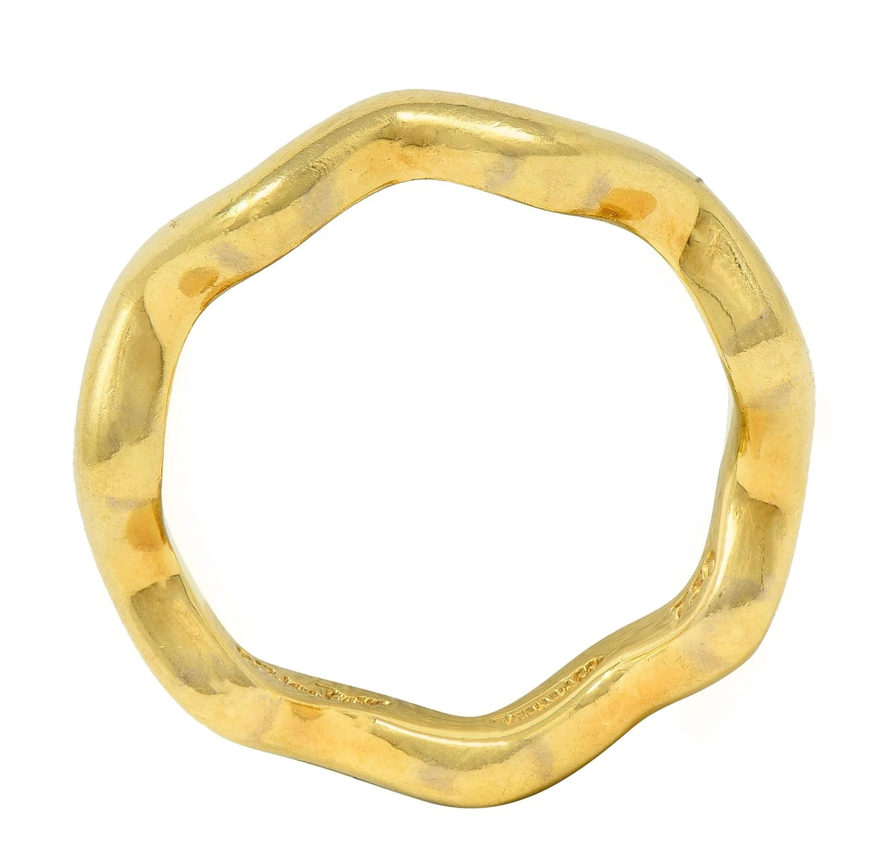 Paloma Picasso Tiffany & Co. 1980's 18 Karat Yellow Gold Vintage Wave Band Ring - Image 6