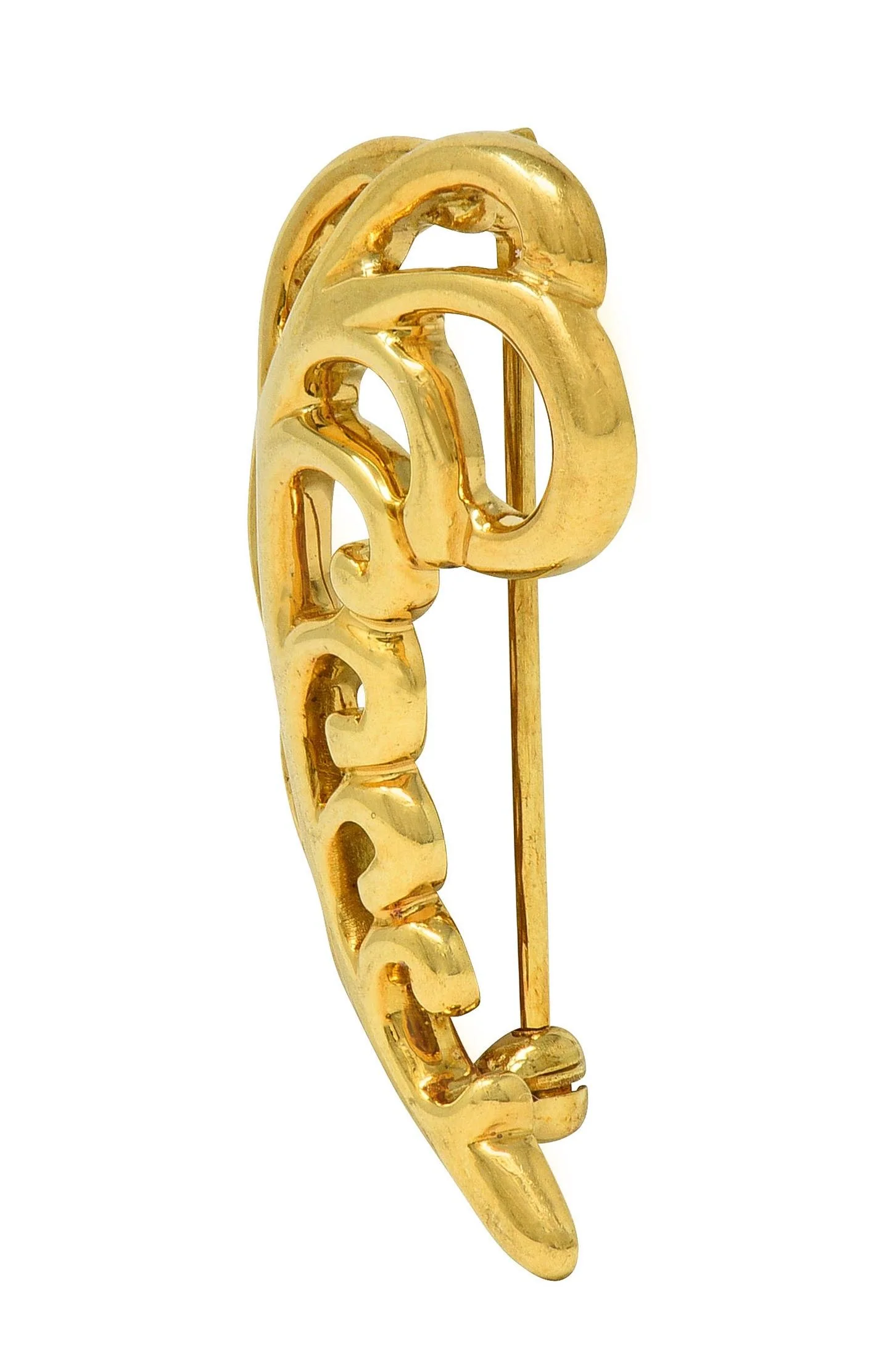 Paloma Picasso Tiffany & Co. 1981 18 Karat Yellow Gold Vintage Feather Plume Brooch - Image 3