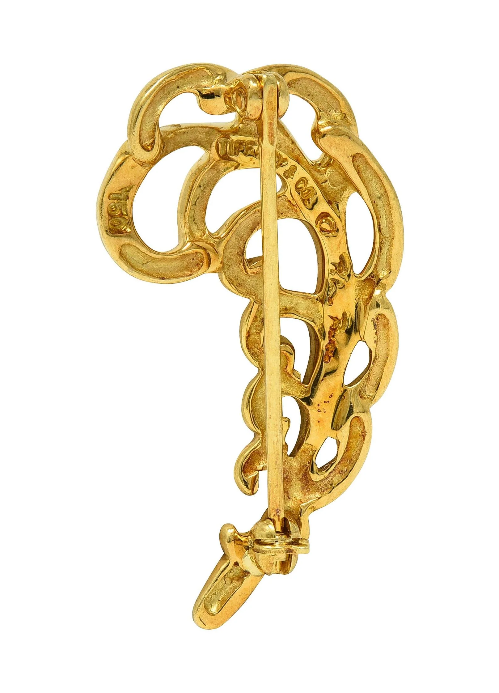 Paloma Picasso Tiffany & Co. 1981 18 Karat Yellow Gold Vintage Feather Plume Brooch - Image 4