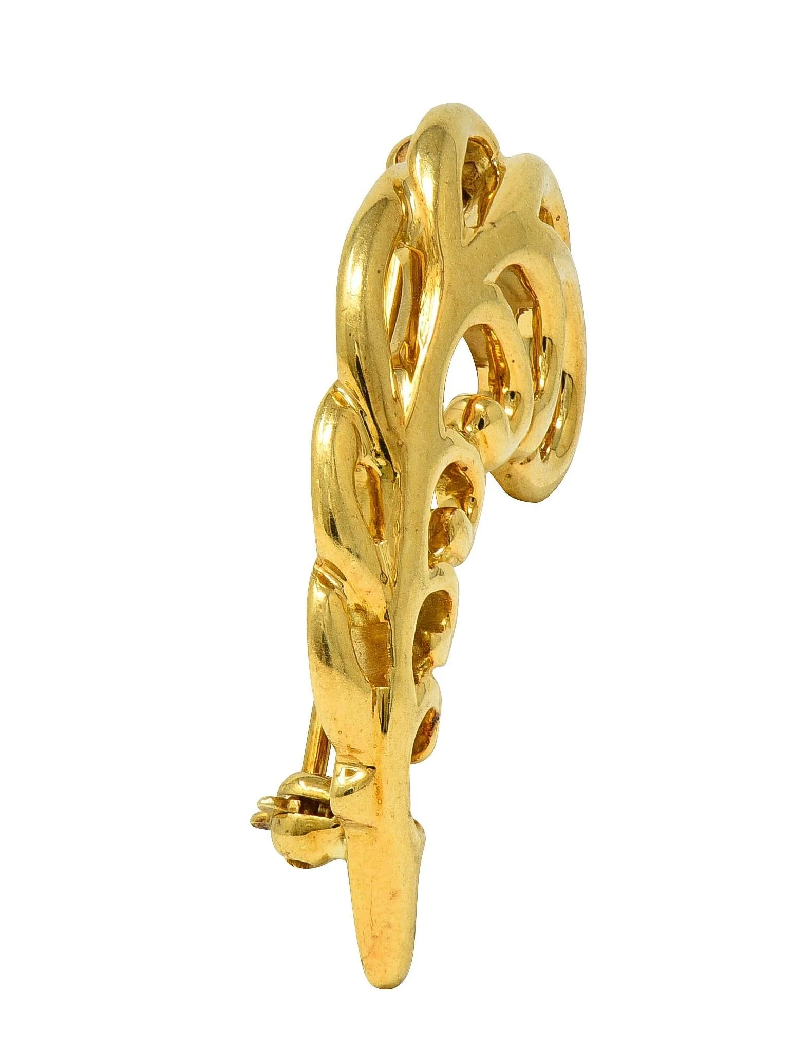 Paloma Picasso Tiffany & Co. 1981 18 Karat Yellow Gold Vintage Feather Plume Brooch - Image 5