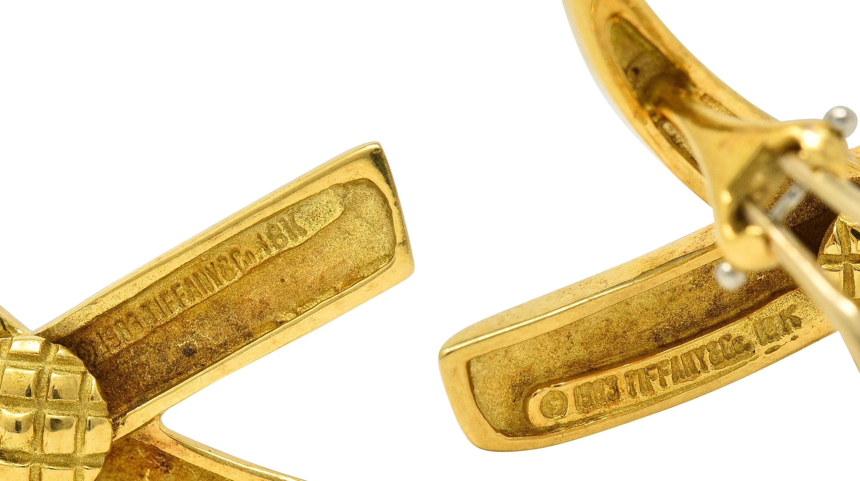 Paloma Picasso Tiffany & Co. 1983 18 Karat Yellow Gold X Graffiti Vintage Ear-Clip Earrings - Image 6