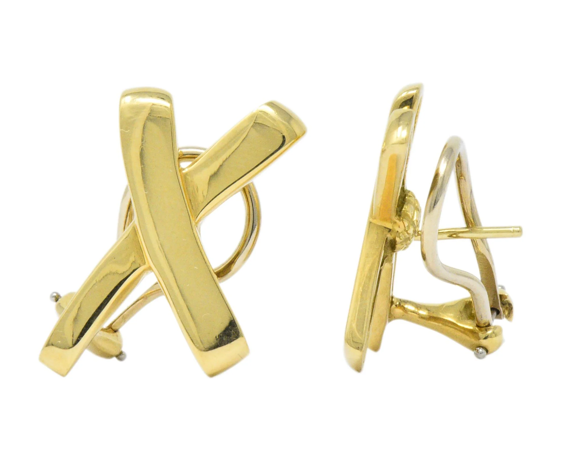 Paloma Picasso Tiffany & Co. 1984 18 Karat Gold "X" Earrings - Image 2