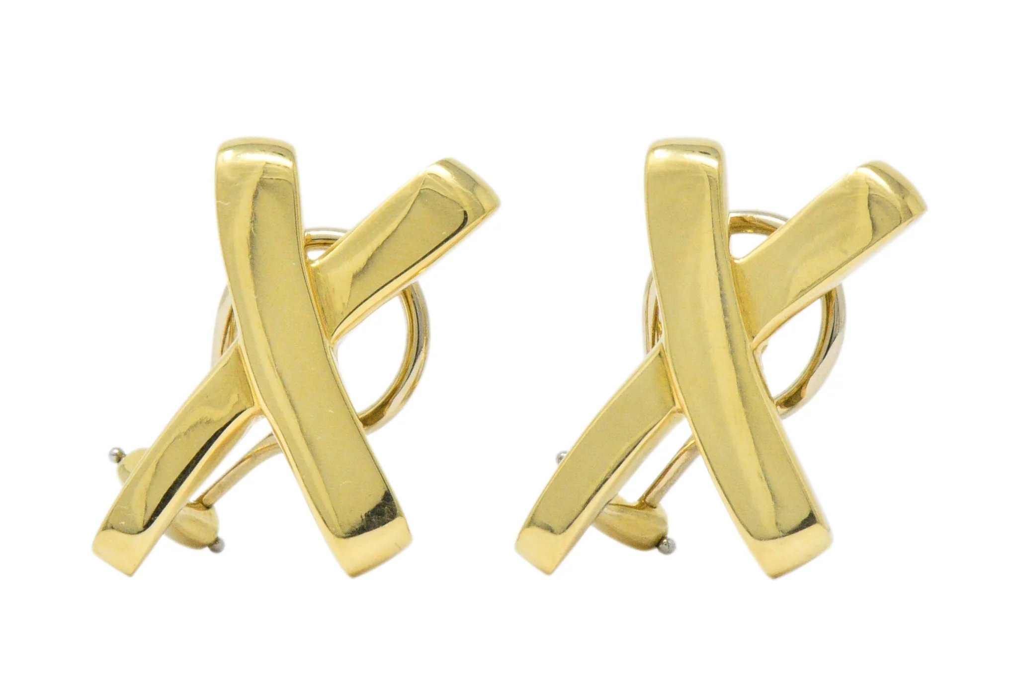 Paloma Picasso Tiffany & Co. 1984 18 Karat Gold "X" Earrings - Image 3