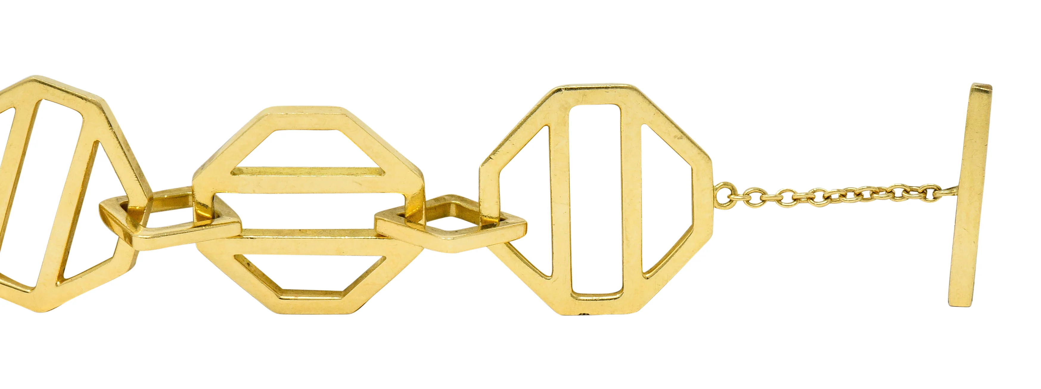 Paloma Picasso Tiffany & Co. Vintage 18 Karat Gold Octagonal Link Bracelet - Image 5
