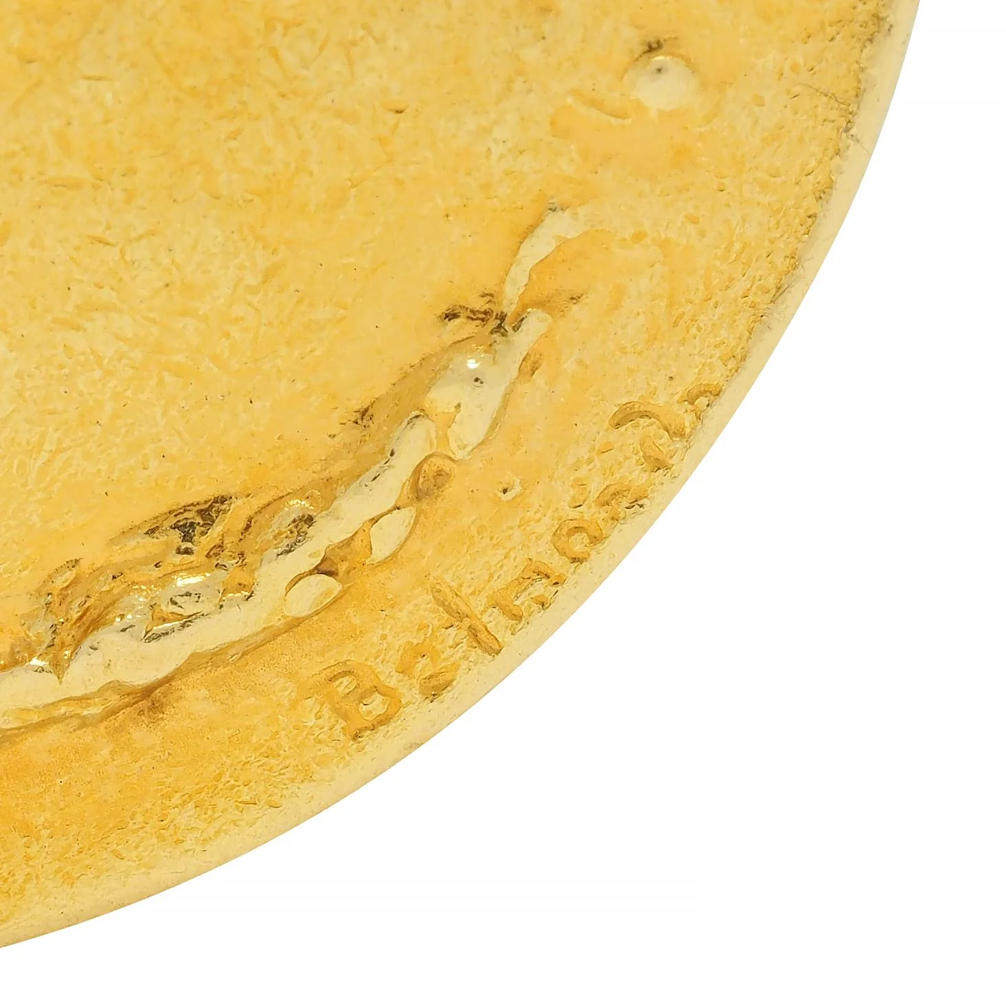 Paul Belmondo 1947 French 18 Karat Yellow Gold Pastoral Pax Vintage Cameo Pendant Necklace - Image 6