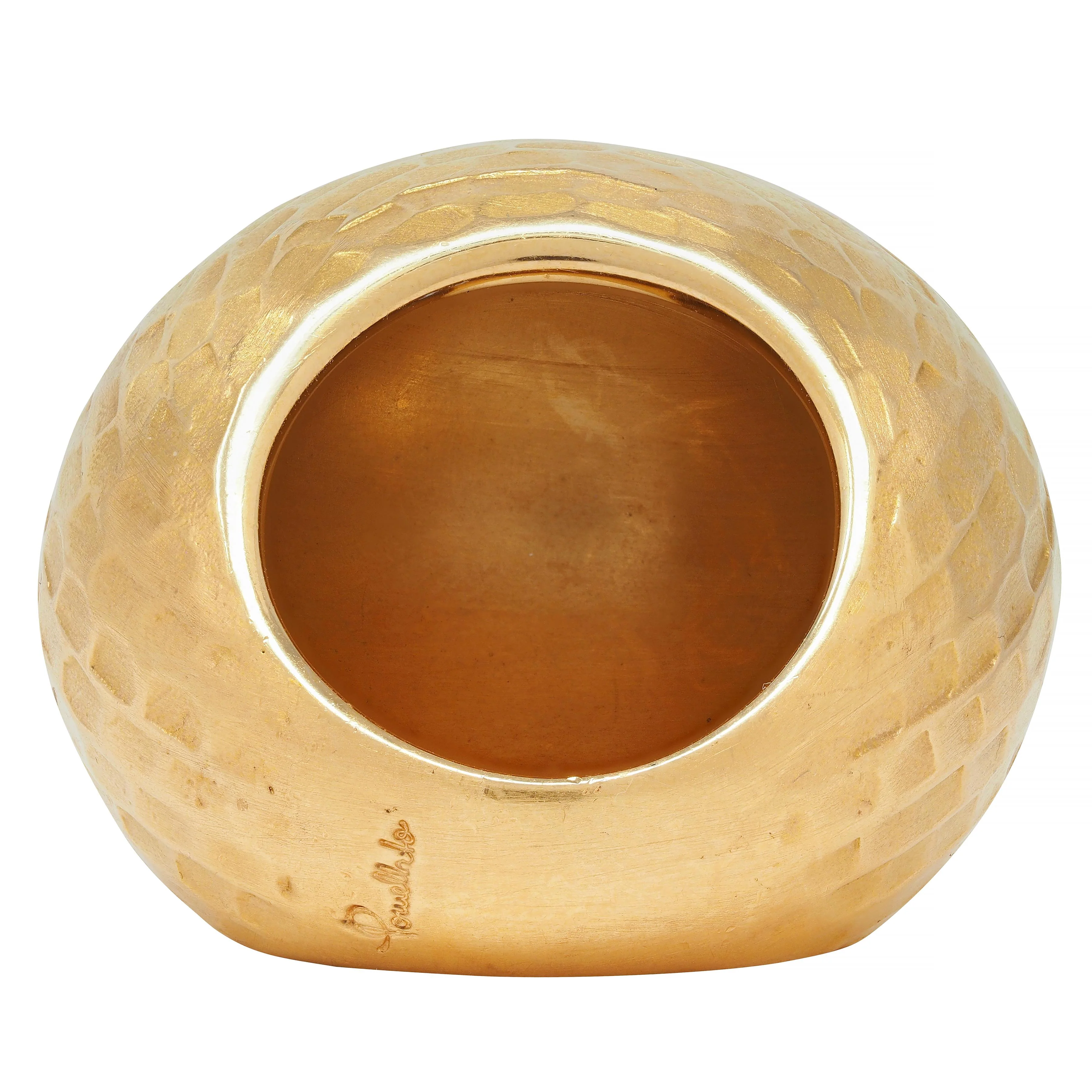 Pomellato 2005 18 Karat Yellow Gold Hammered Duna Cocktail Ring - Image 7