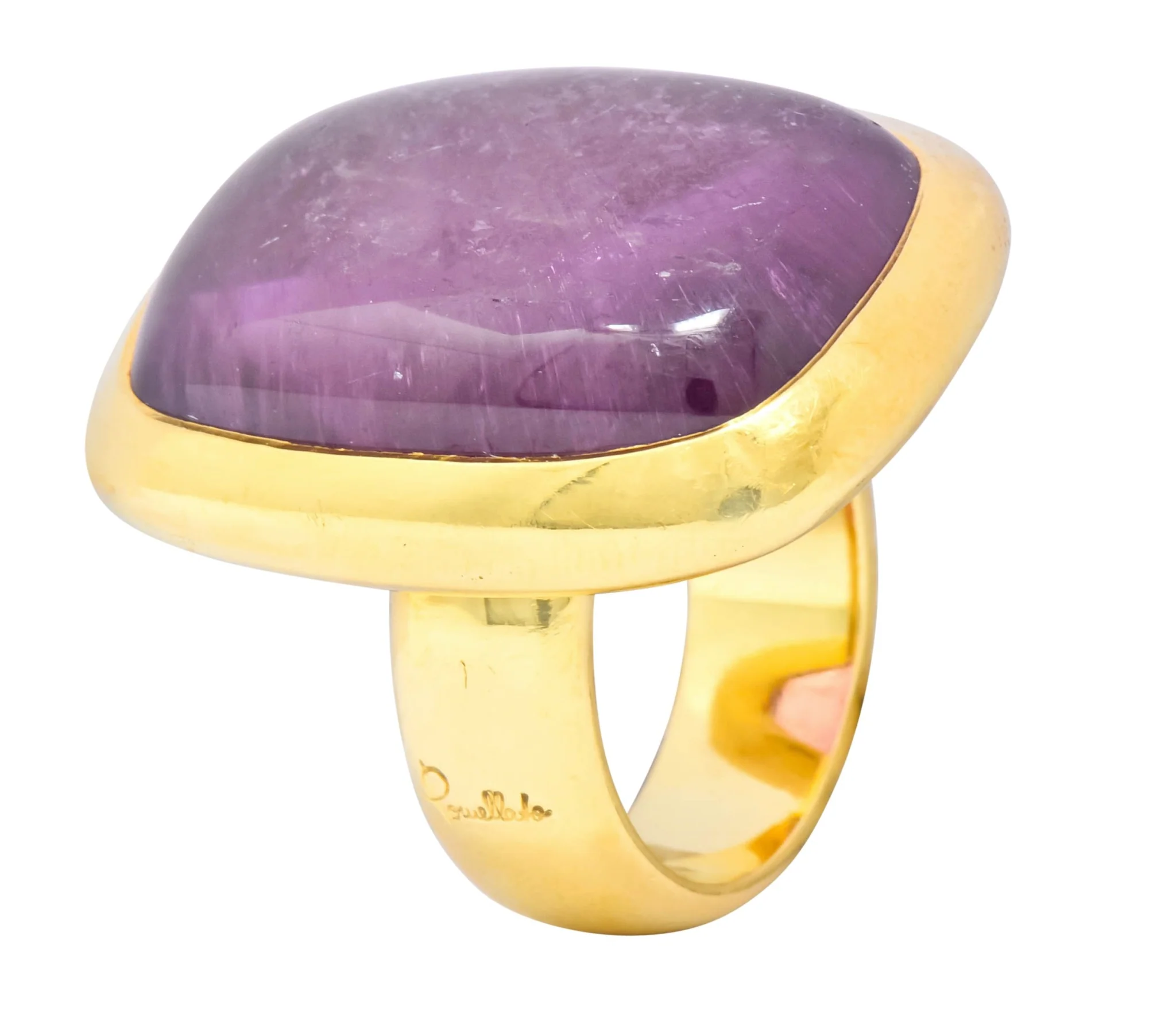Pomellato Italian Pink Tourmaline 18 Karat Gold Contemporary Statement Ring - Image 7
