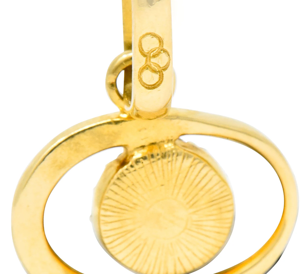 Protective Contemporary Diamond 18 Karat Gold Evil Eye Charm - Image 6