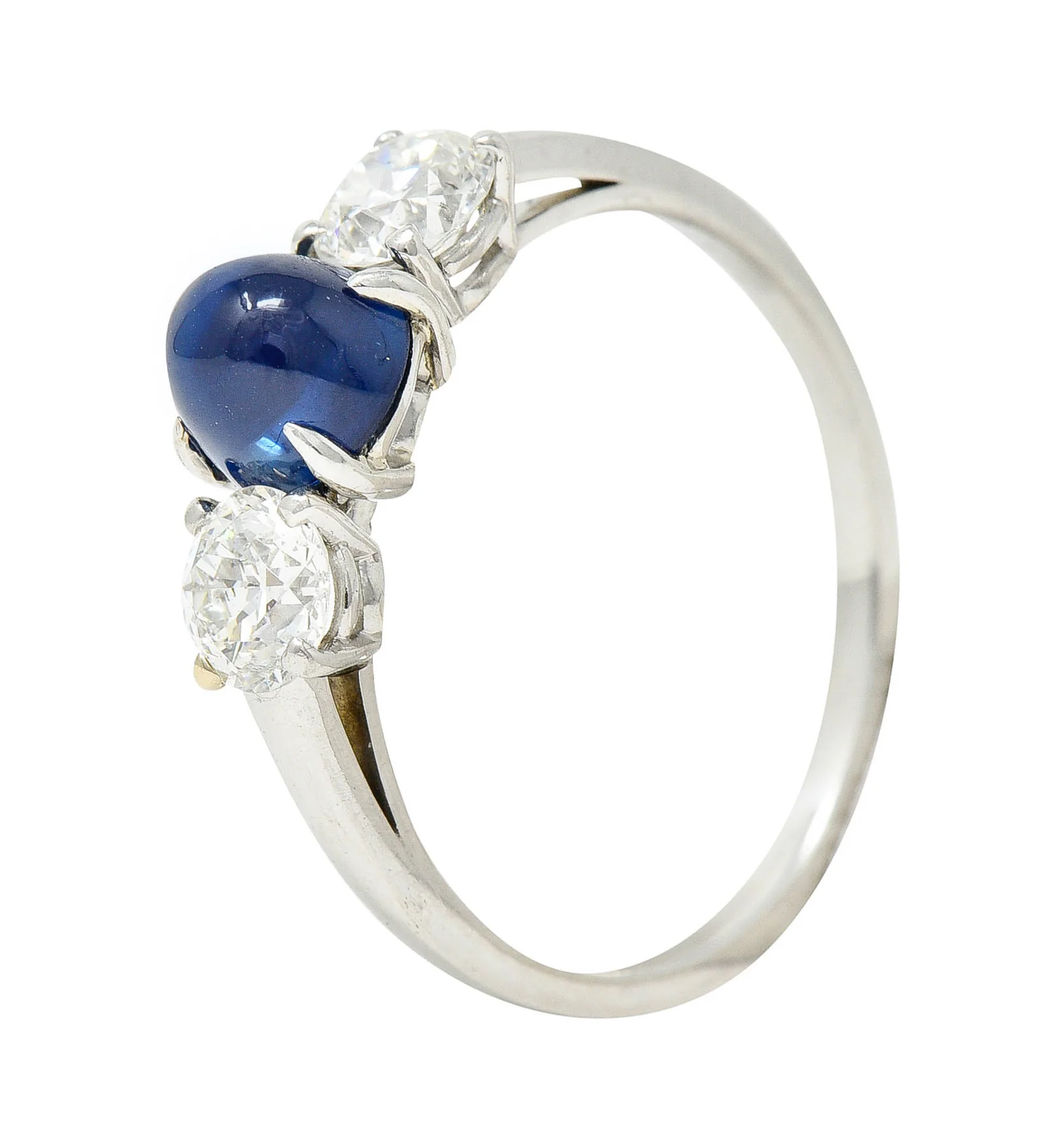 Raymond Yard 2.80 CTW No Heat Cabochon Sapphire Diamond Platinum Ring GIA - Image 11