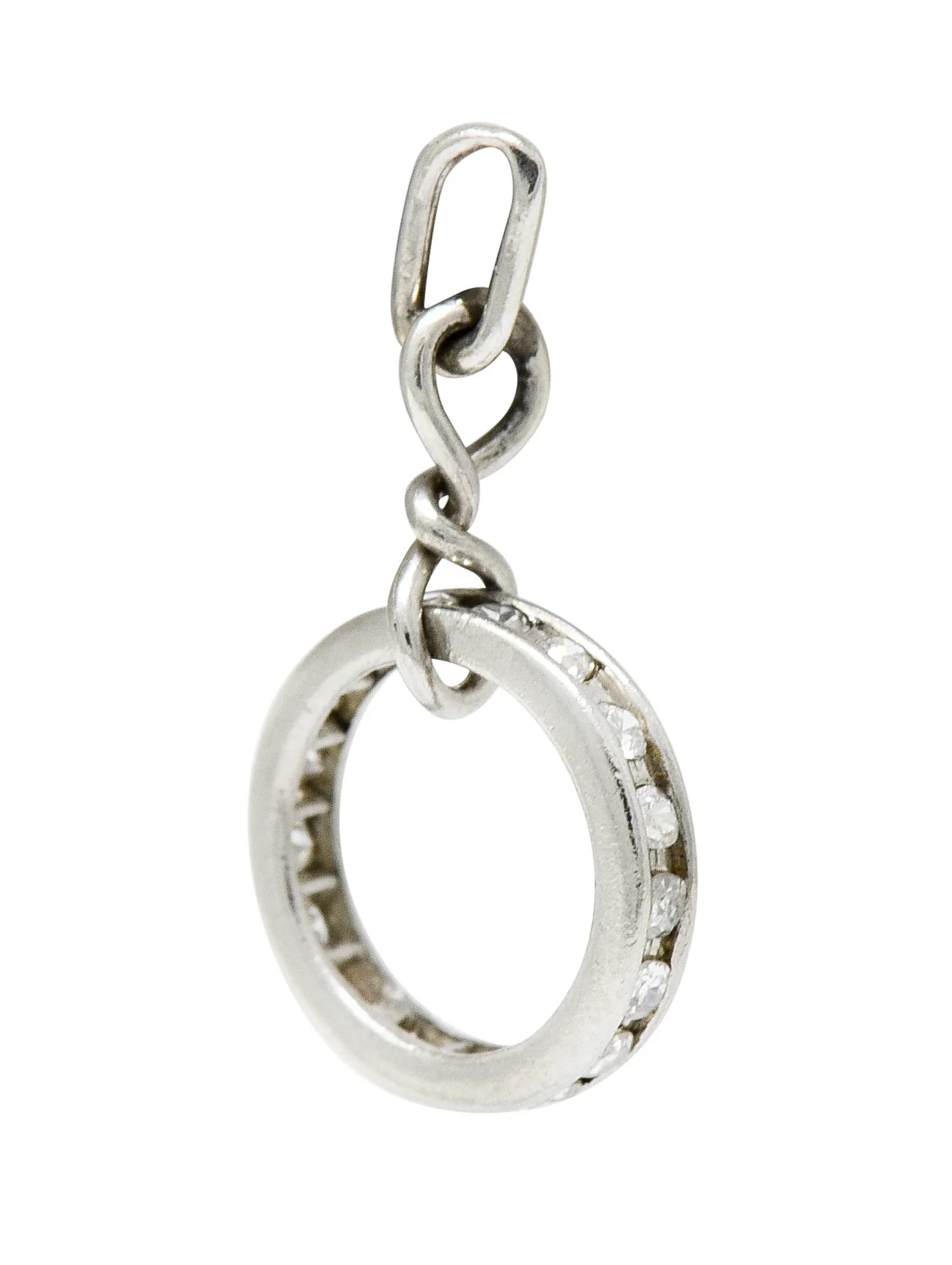 Retro 0.22 CTW Diamond Platinum Wedding Ring Set Charm - Image 7