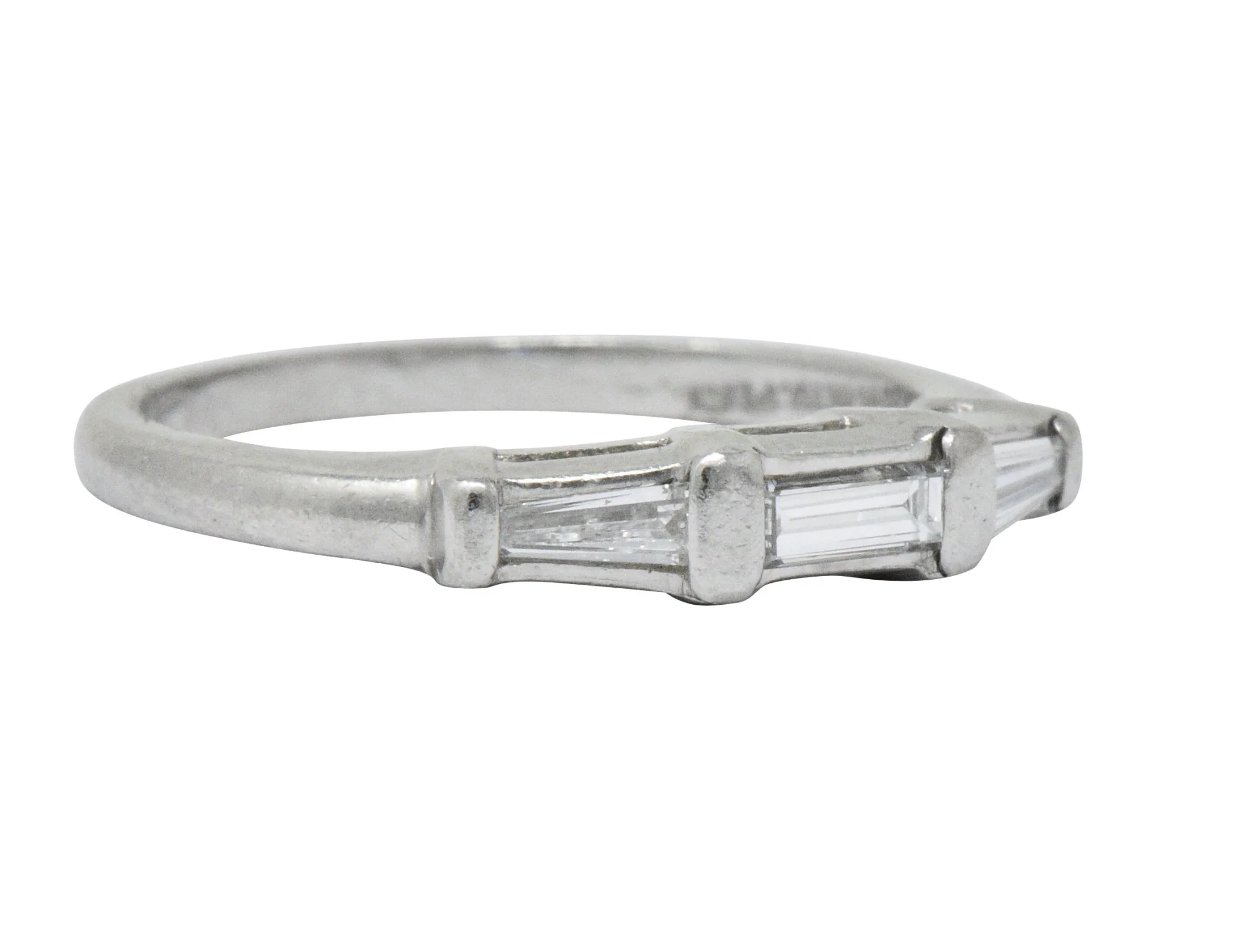Retro 0.25 CTW Diamond Platinum Band Ring - Image 4