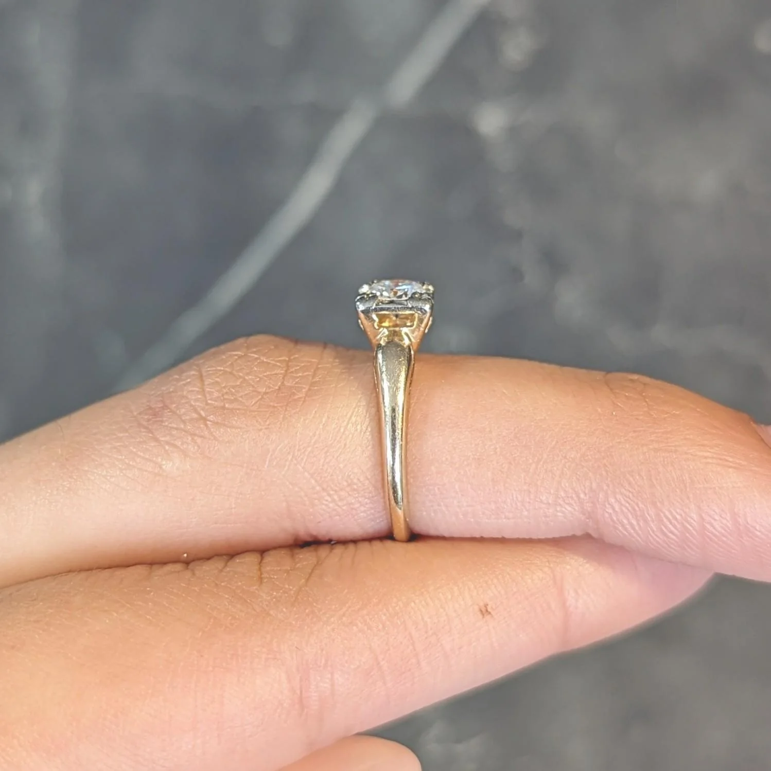 Retro 0.40 CTW Diamond 14 Karat Two-Tone Gold Solitaire Vintage Engagement Ring - Image 15