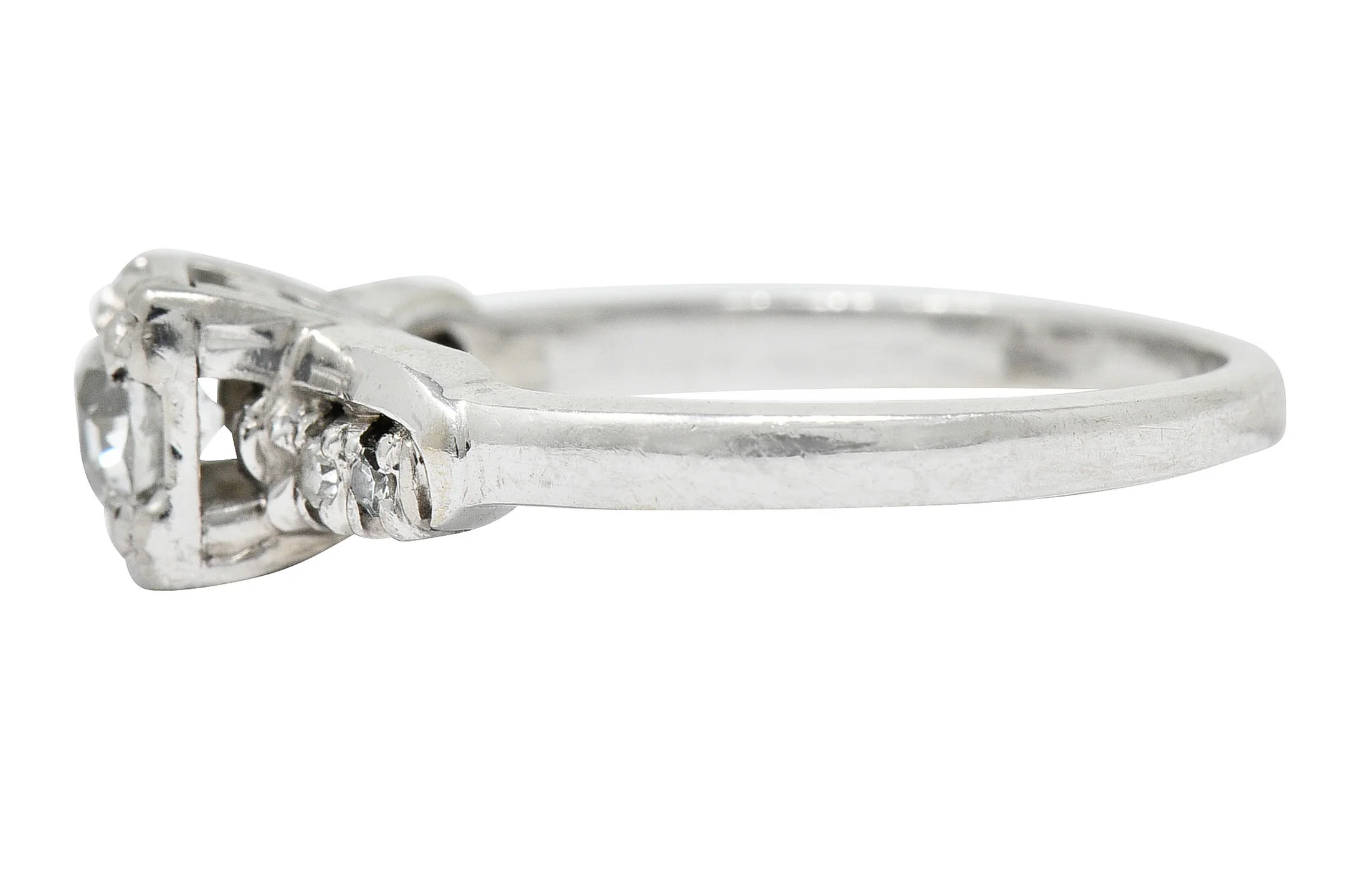 Retro 0.40 CTW Diamond 14 Karat White Gold Engagement Ring - Image 5