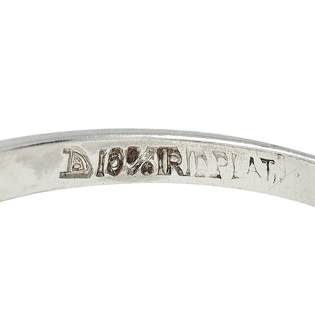 Retro 0.45 CTW Old European Cut Diamond Platinum Vintage Buckle Engagement Ring - Image 6