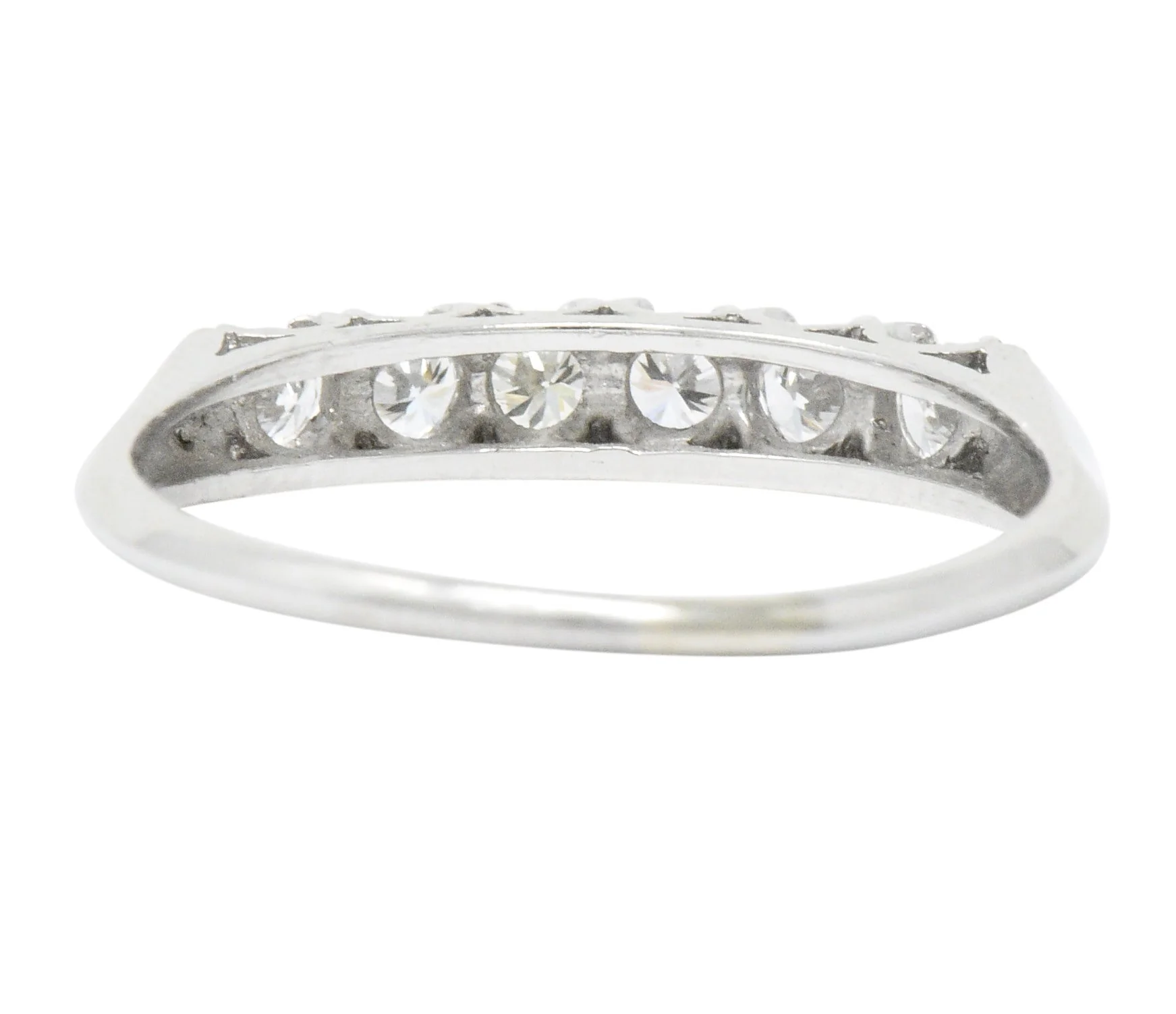 Retro 0.50 CTW Diamond Platinum Anniversary Stackable Ring - Image 4