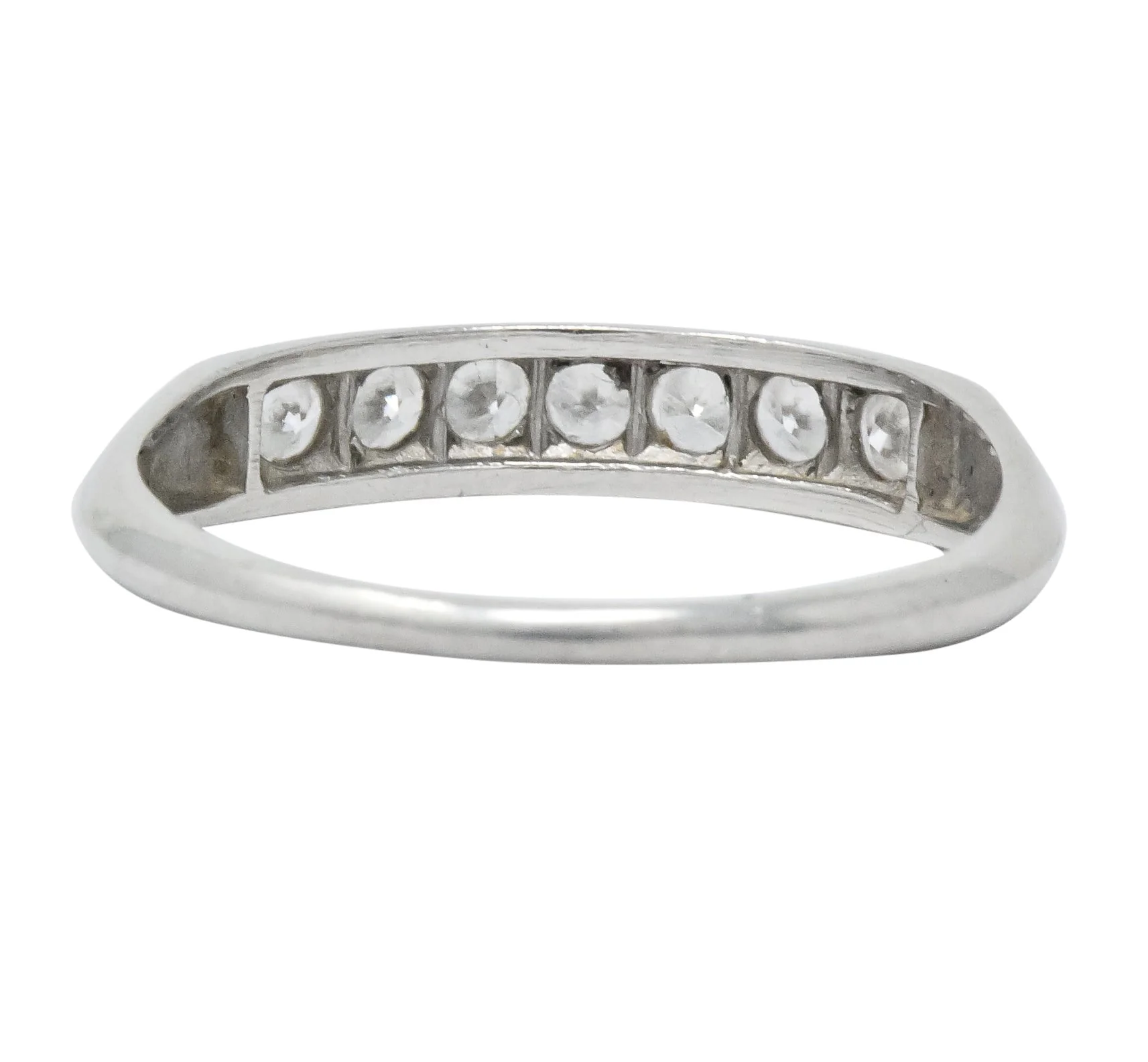 Retro 0.55 CTW Diamond Platinum Band Stackable Ring - Image 6