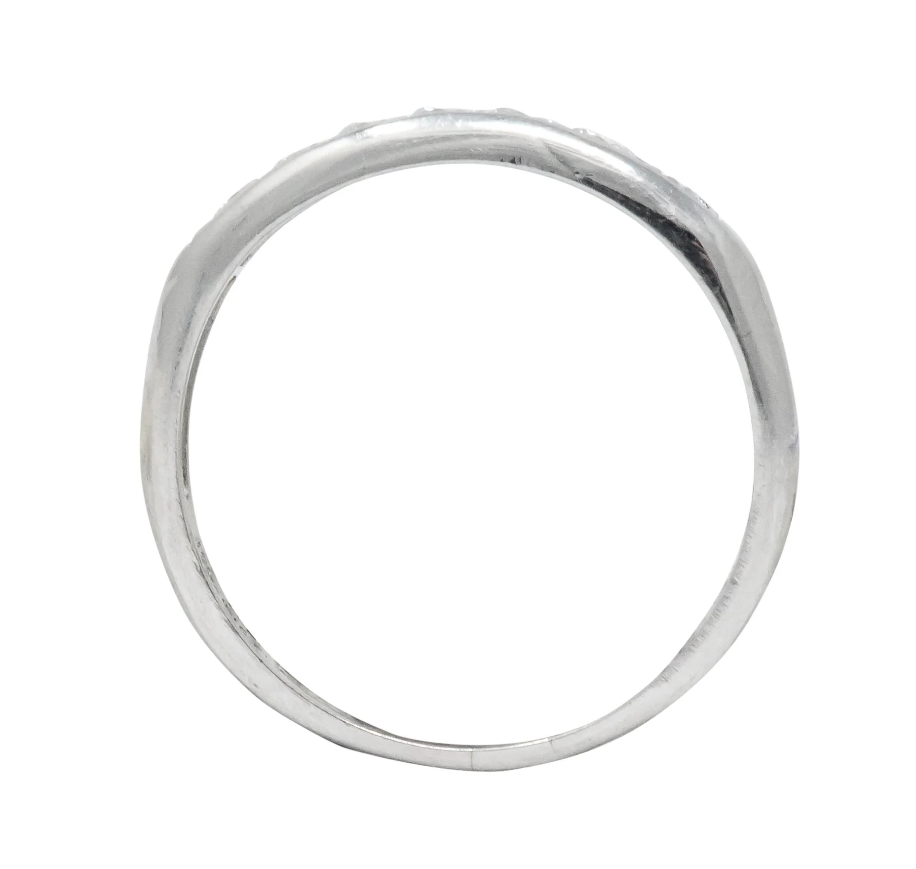 Retro 0.55 CTW Diamond Platinum Band Stackable Ring - Image 7