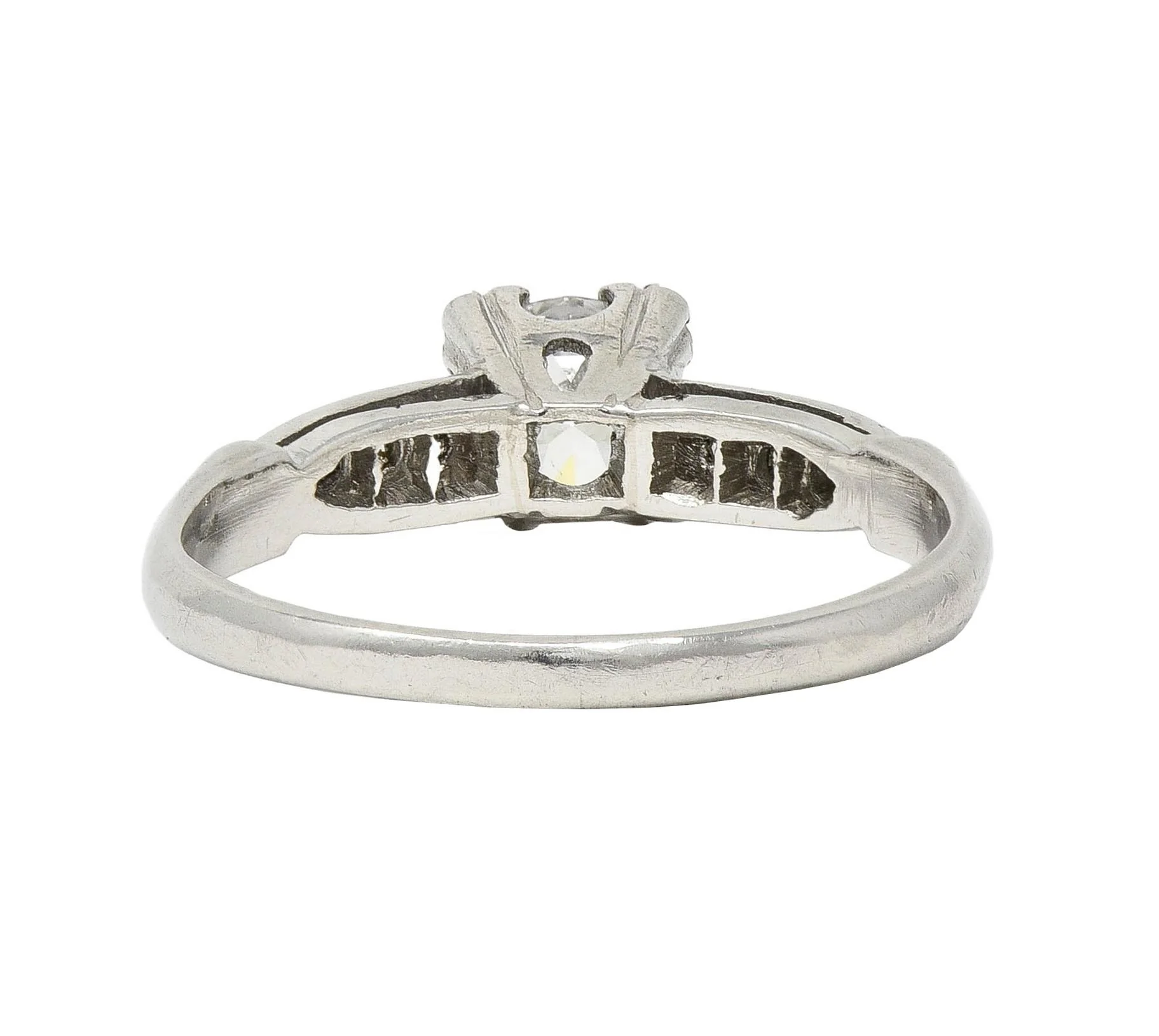 Retro 0.63 CTW Diamond Platinum Vintage Engagement Ring - Image 3