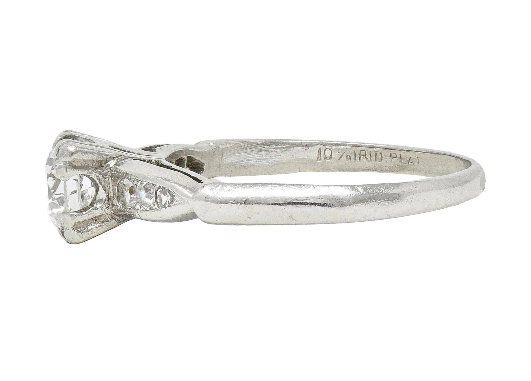 Retro 0.63 CTW Diamond Platinum Vintage Engagement Ring - Image 4