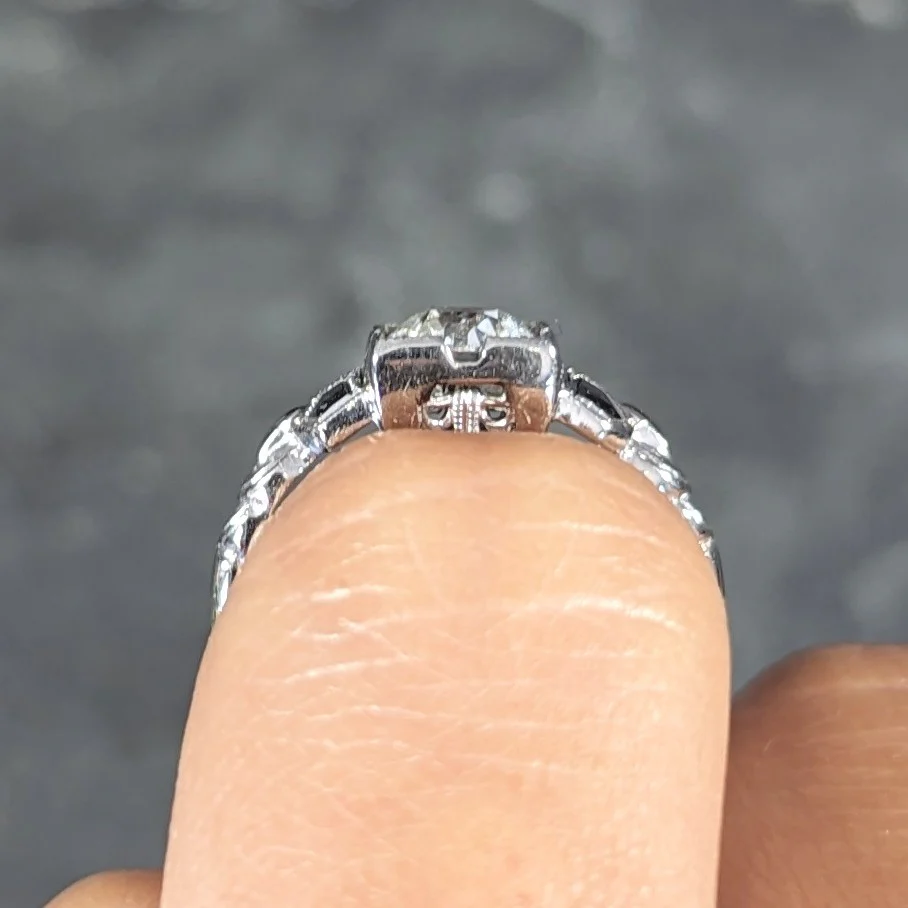 Retro 0.64 CTW Old Mine Cut Diamond 14 Karat Vintage Engagement Ring - Image 11