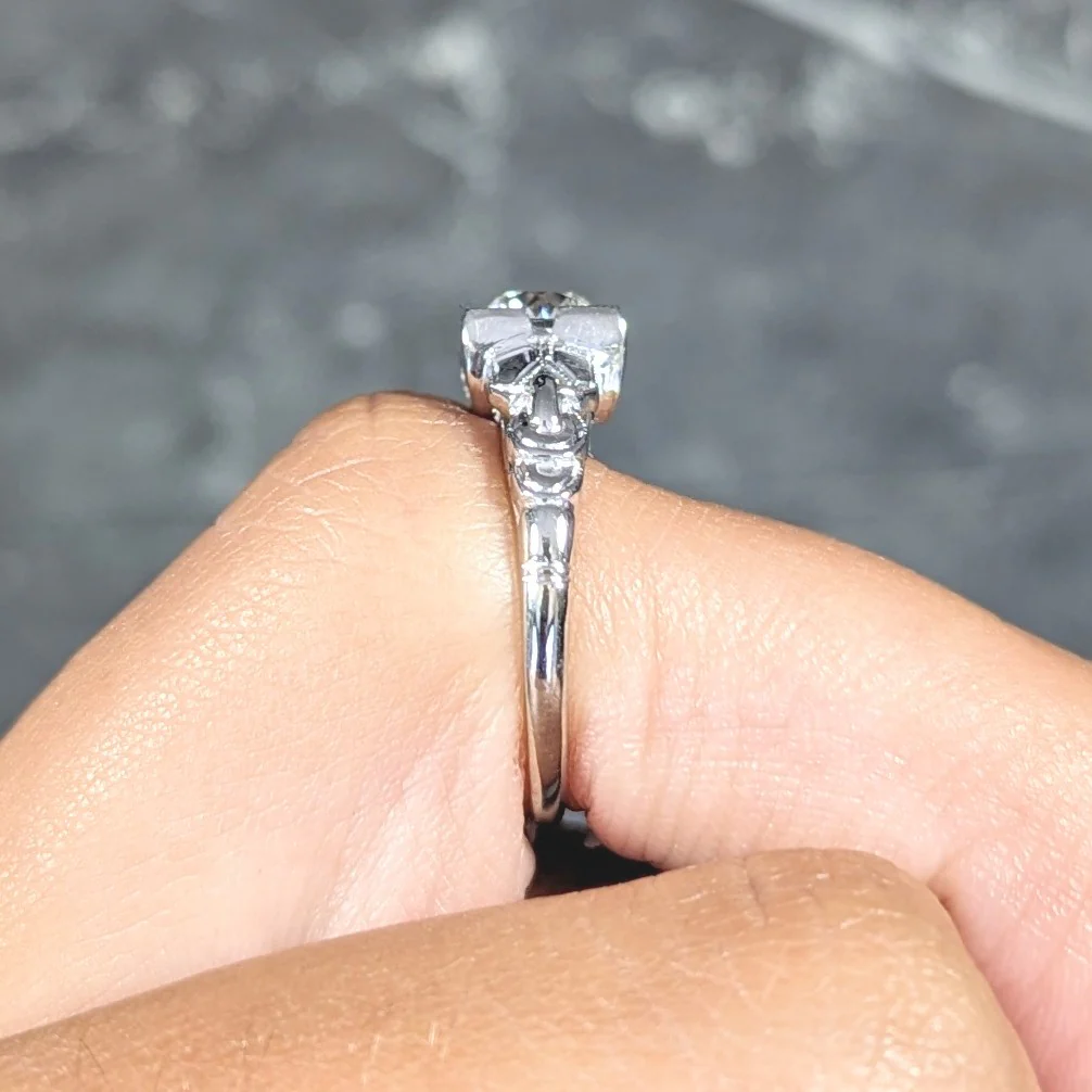 Retro 0.64 CTW Old Mine Cut Diamond 14 Karat Vintage Engagement Ring - Image 12