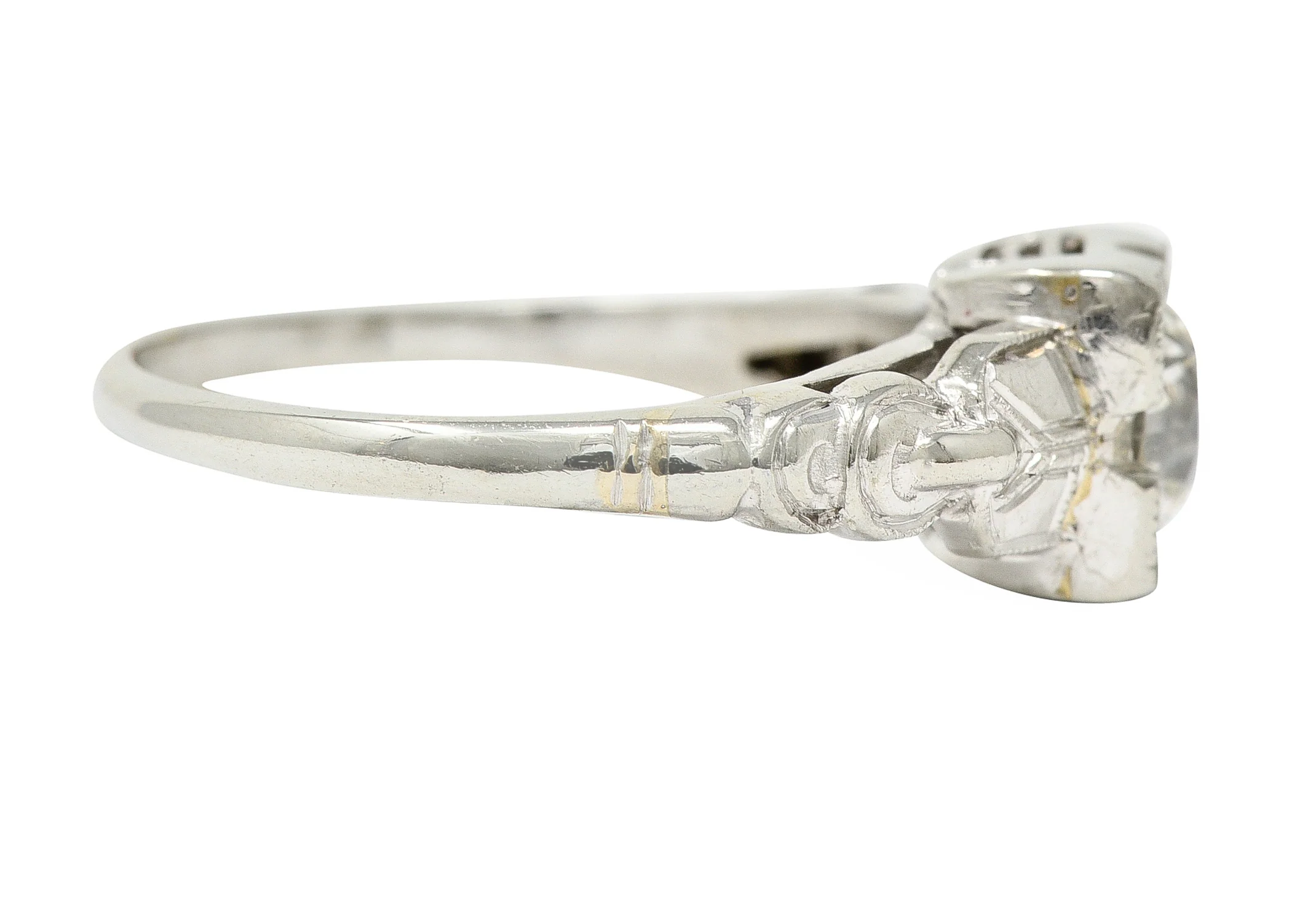 Retro 0.64 CTW Old Mine Cut Diamond 14 Karat Vintage Engagement Ring - Image 3