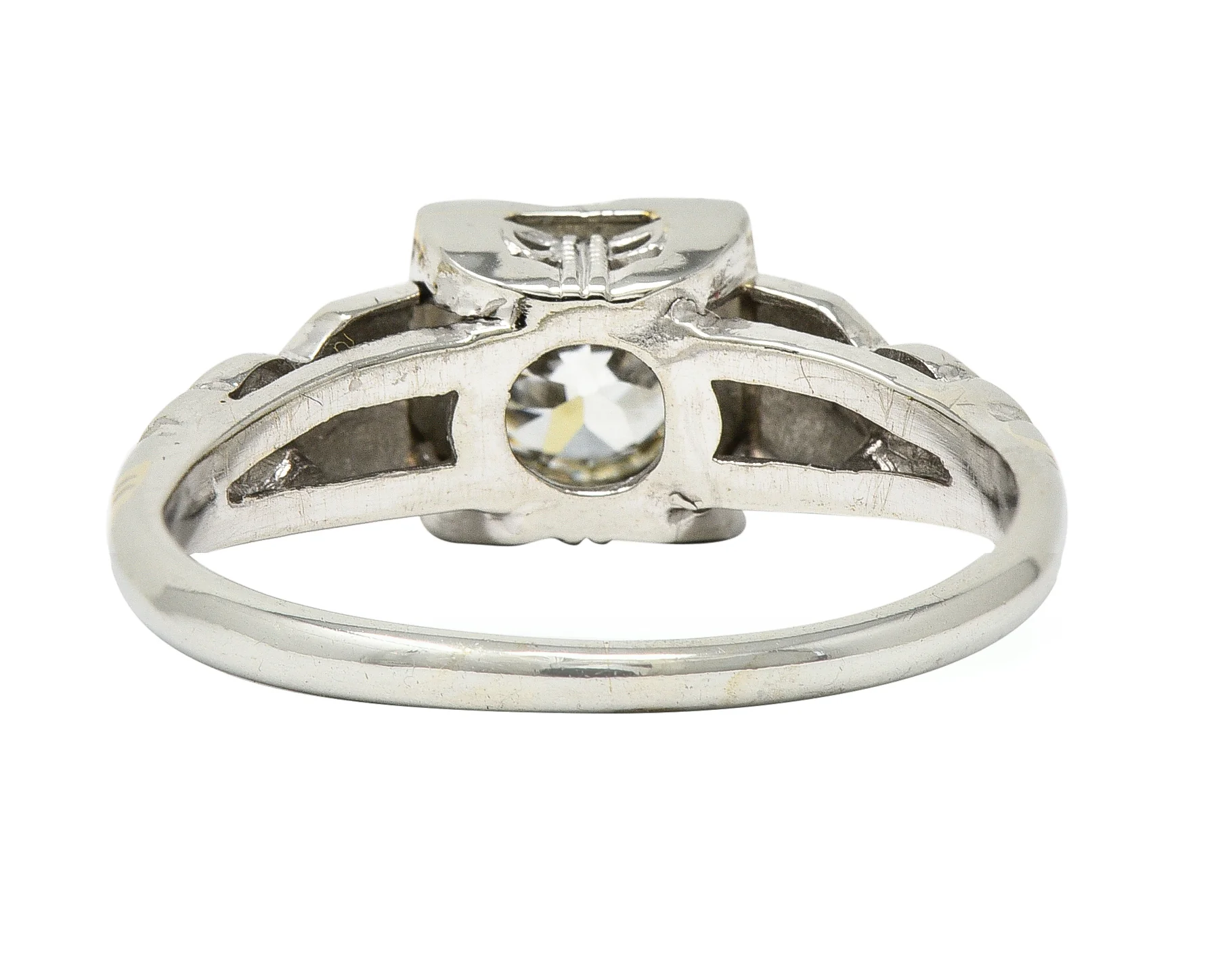 Retro 0.64 CTW Old Mine Cut Diamond 14 Karat Vintage Engagement Ring - Image 4