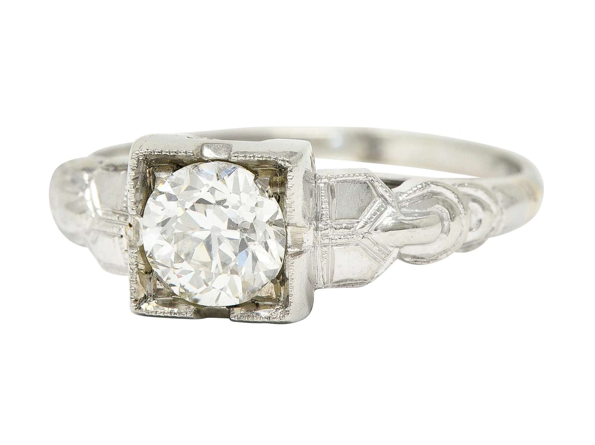 Retro 0.64 CTW Old Mine Cut Diamond 14 Karat Vintage Engagement Ring - Image 6
