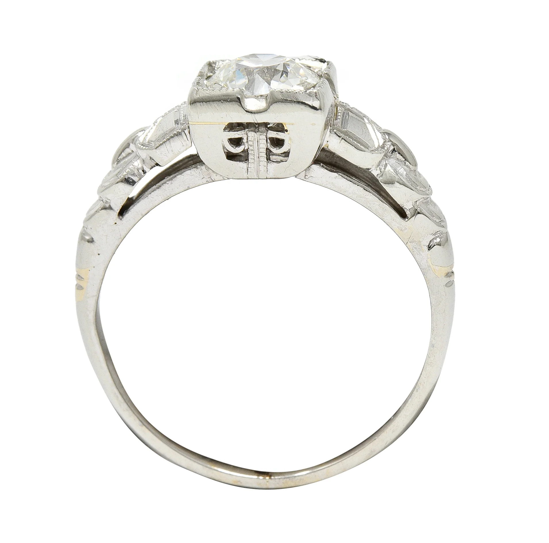 Retro 0.64 CTW Old Mine Cut Diamond 14 Karat Vintage Engagement Ring - Image 8