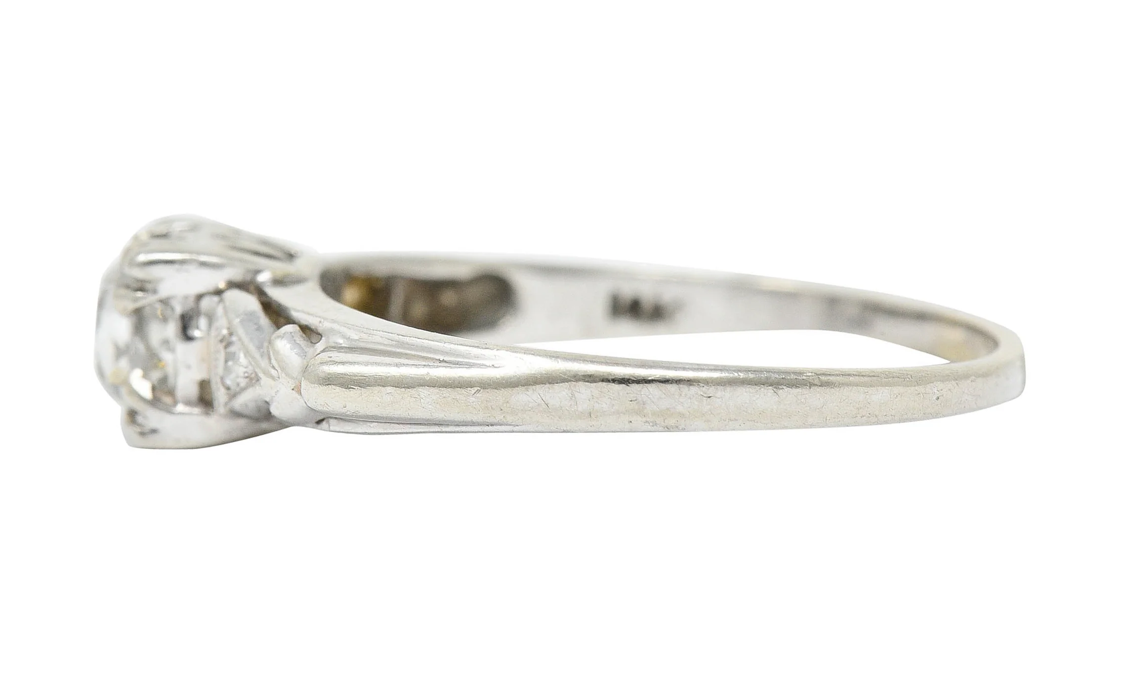 Retro 0.67 CTW Diamond 14 Karat White Gold Engagement Ring - Image 5