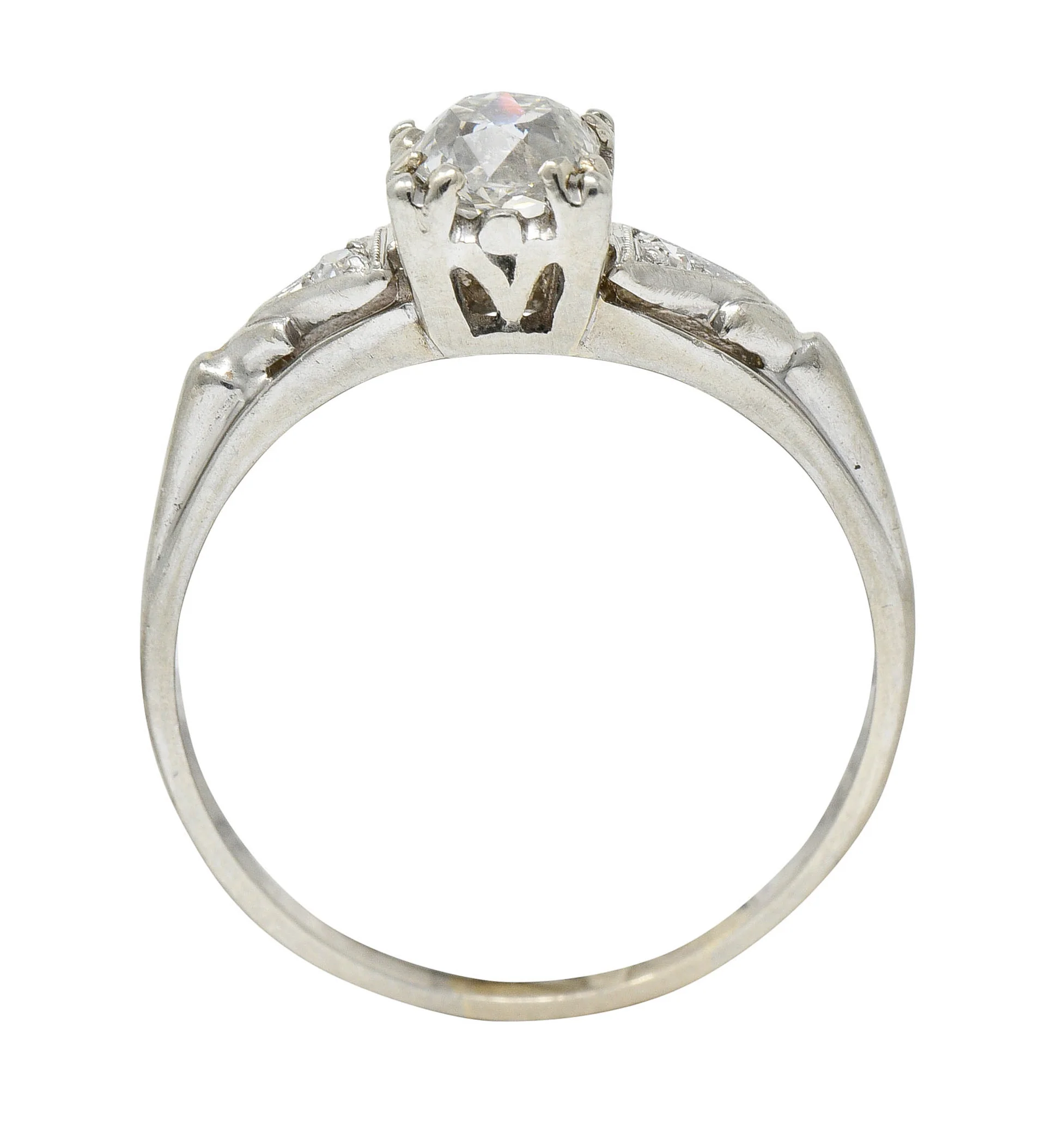 Retro 0.67 CTW Diamond 14 Karat White Gold Engagement Ring - Image 8
